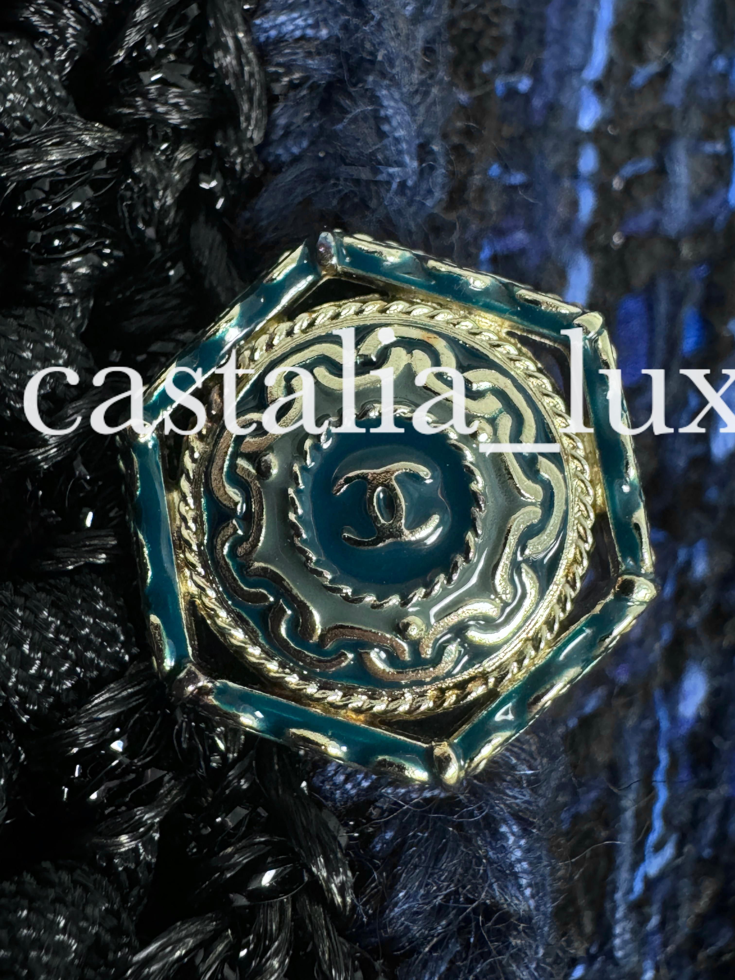 Chanel Stunning CC Hexagonal Buttons Lesage Tweed Dress 2