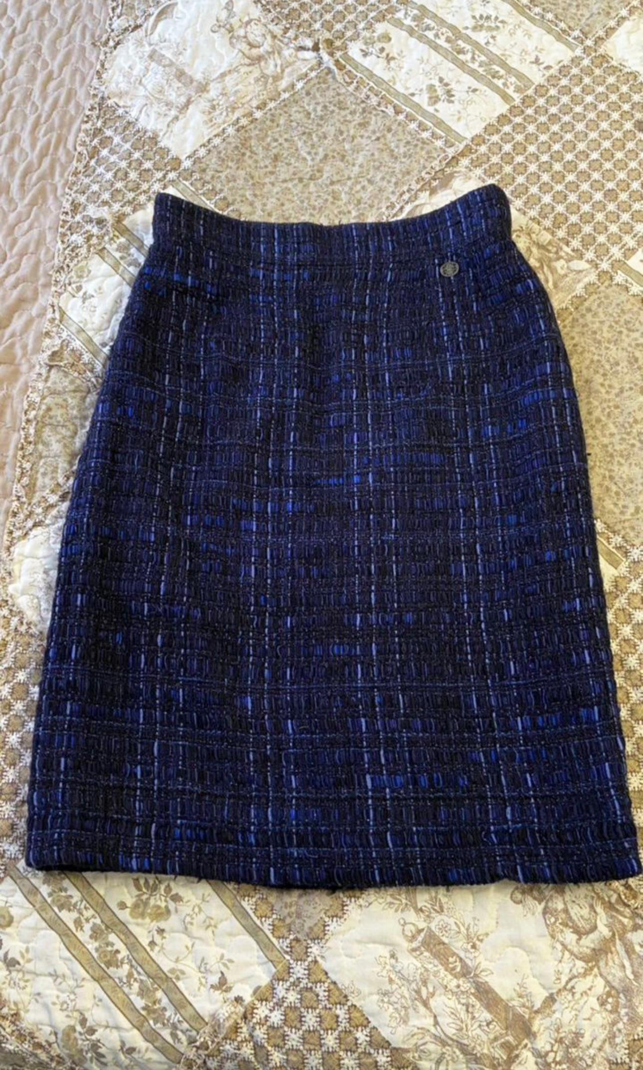 Chanel Stunning Lesage Ribbon Tweed Skirt For Sale 2