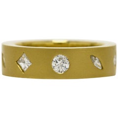 18 Karat Gold Multi Shape Diamant-Hochzeitsring