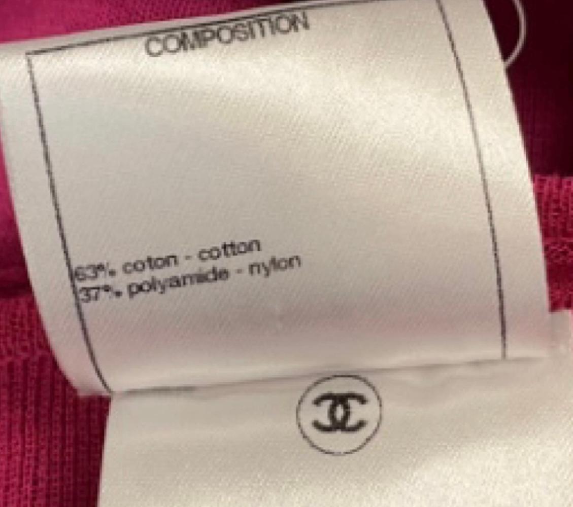 Chanel Stylish Fuchsia Dress with CC Buttons For Sale 7