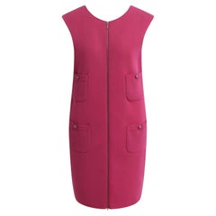 Used Chanel Stylish Fuchsia Dress with CC Buttons
