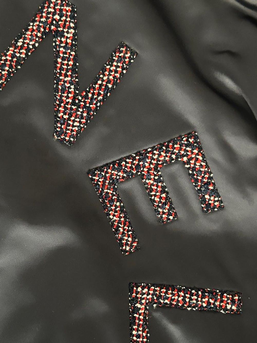 Chanel Stylish Logo Bomber with Tweed Accents 3