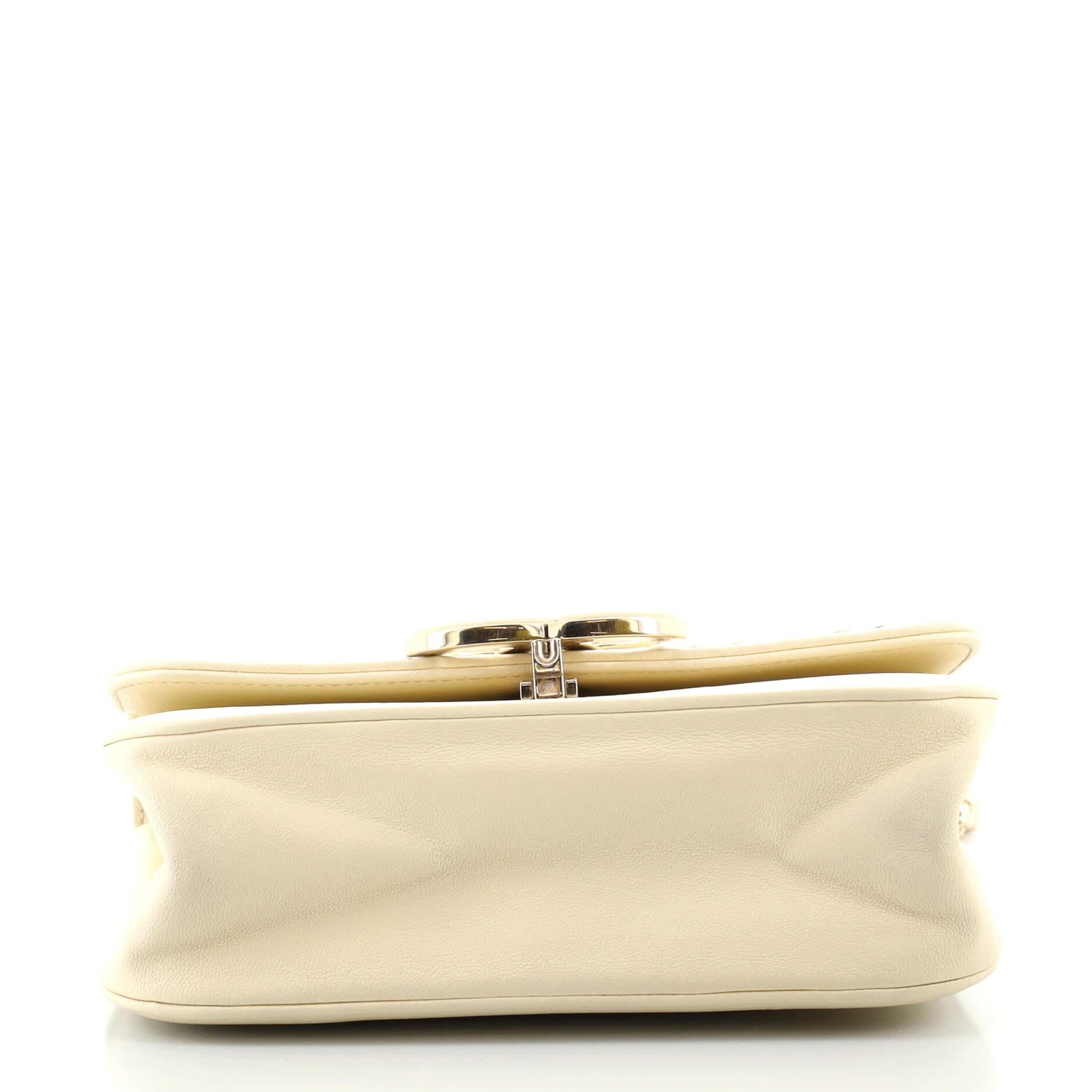 Chanel Subtle Chain Flap Bag Chevron Sheepskin Medium In Fair Condition In NY, NY