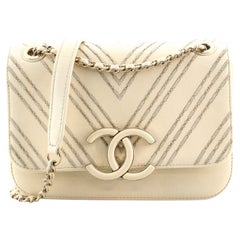 Chanel Subtle Chain Flap Bag Chevron Sheepskin Medium
