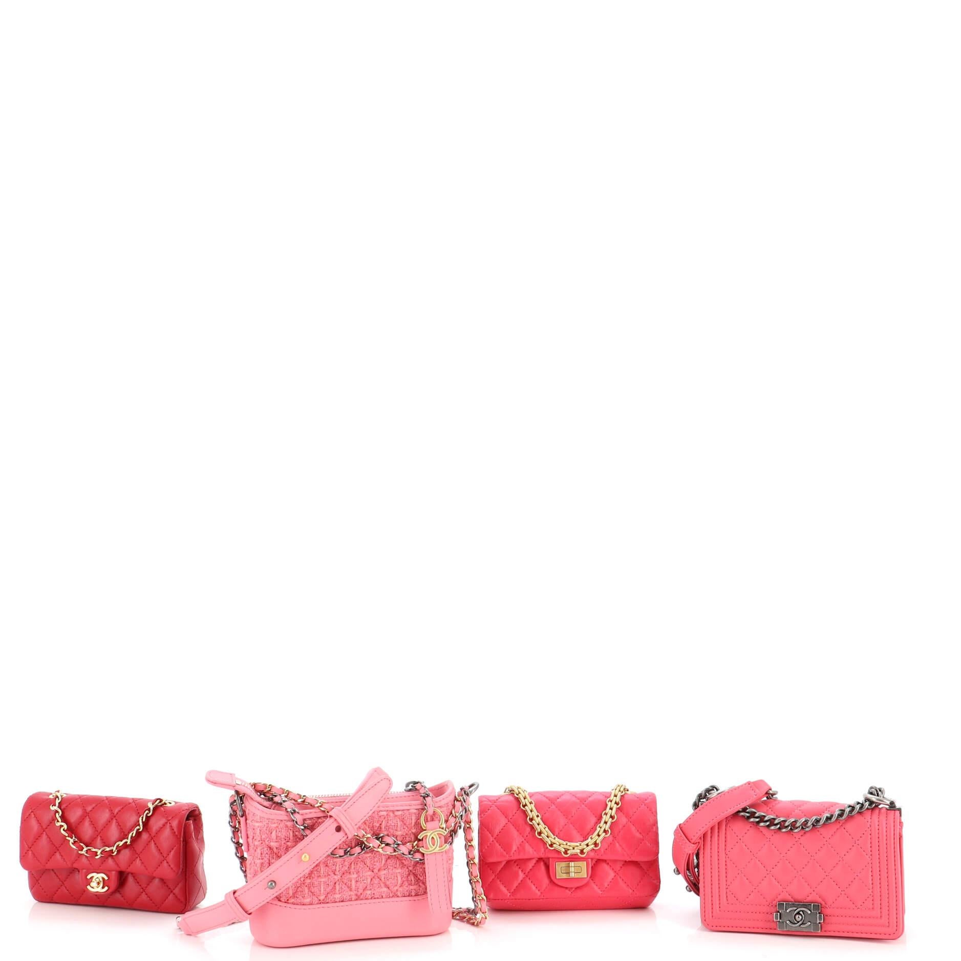 Chanel Success Story Set of 4 Mini Bags Leather and Tweed In Good Condition In NY, NY