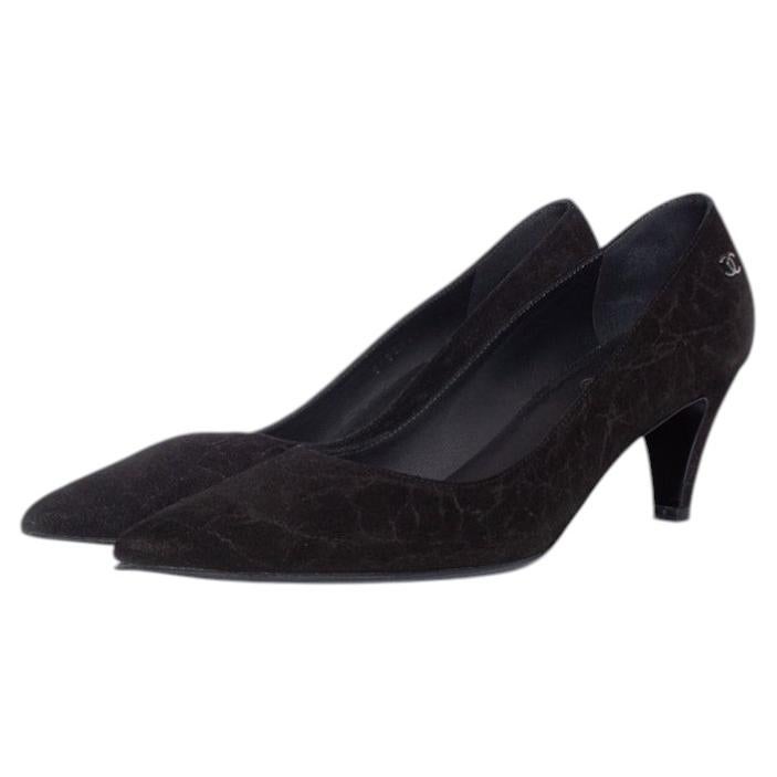Chanel, suede kitten heel For Sale