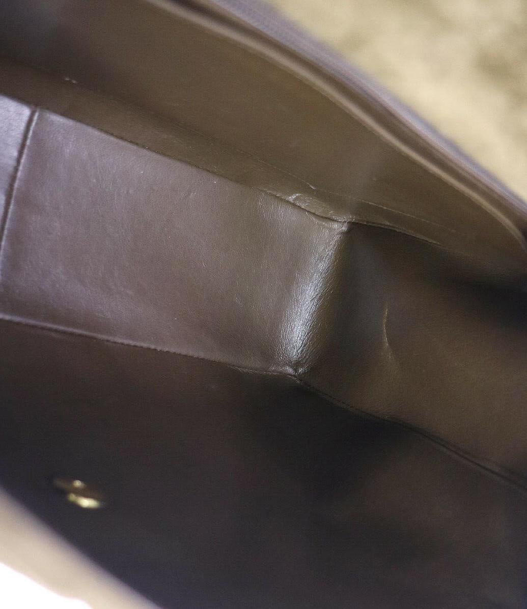 Brown Chanel Suede Olive Green Leather Large Gold Evening Shoulder Flap Bag