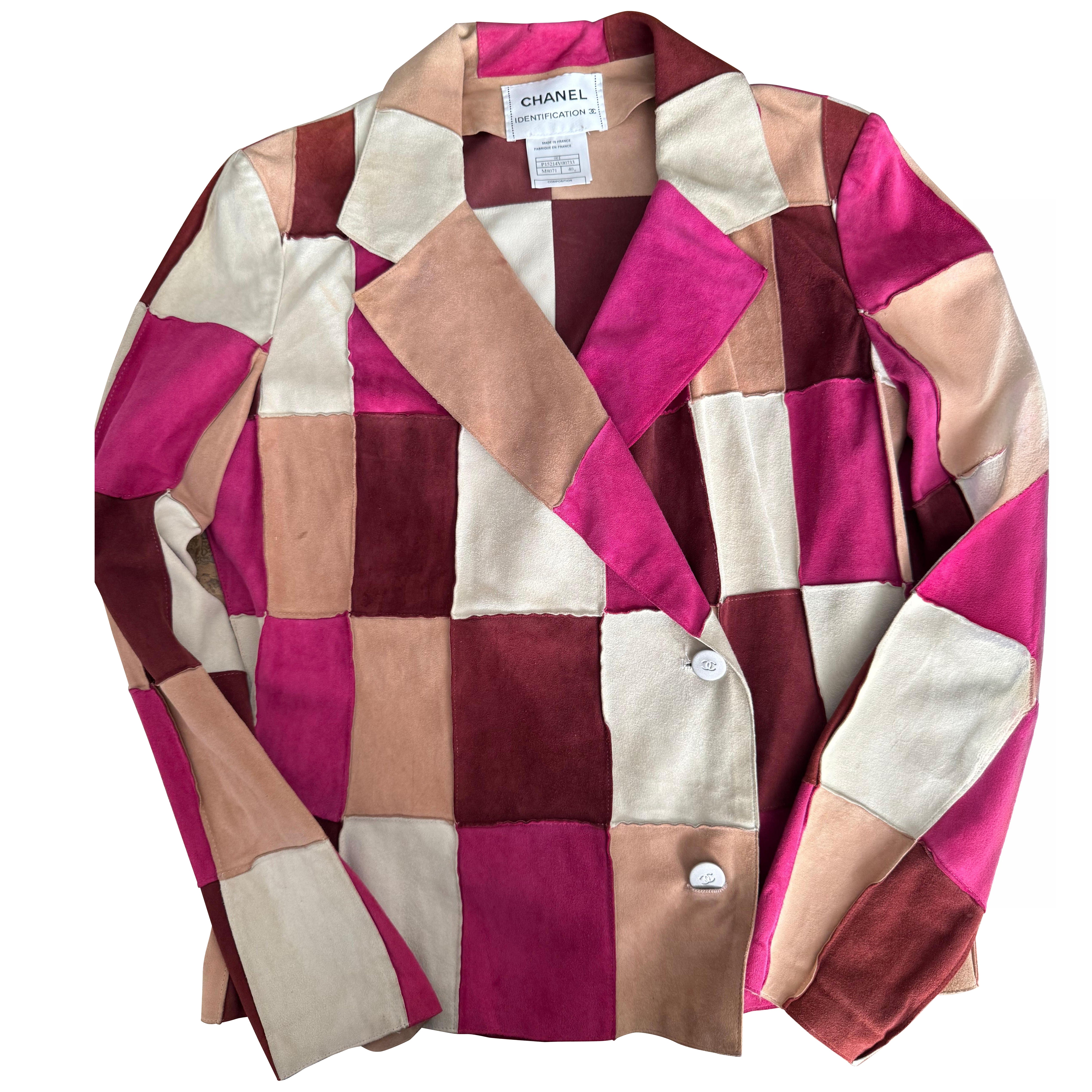 Chanel suede patchwork 1994 by Karl Lagerfeld For Sale