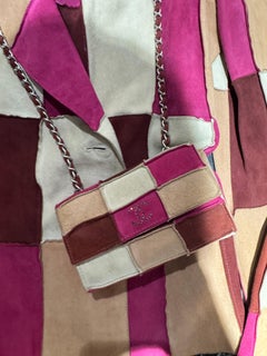 Chanel suède patchwork micro bag
