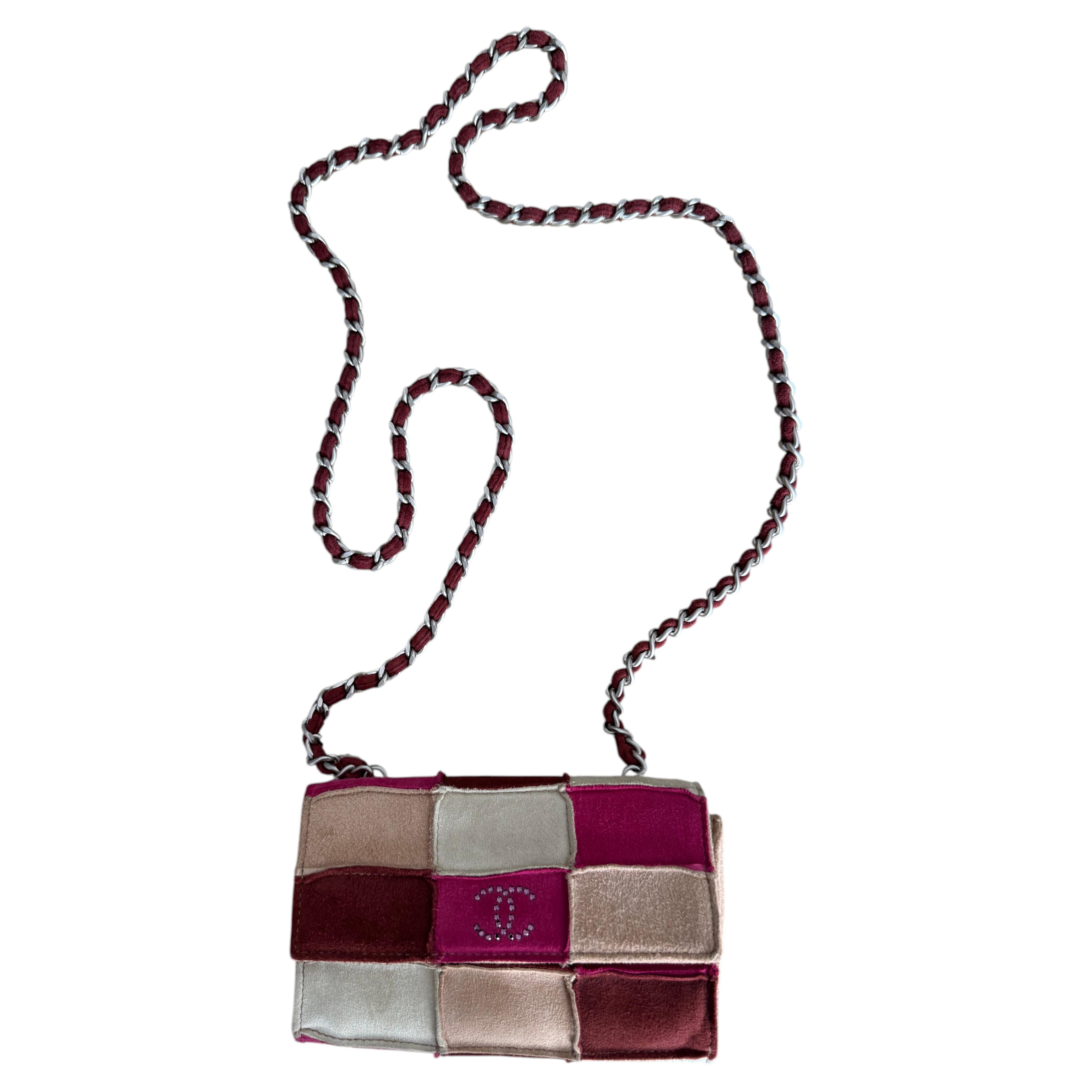 Micro borsa Chanel in pelle scamosciata patchwork in vendita