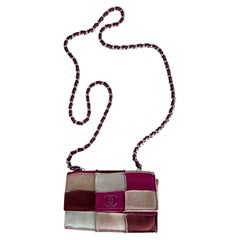 Chanel suède patchwork micro bag