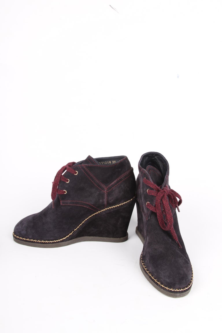lace up ankle boots with wedge heel