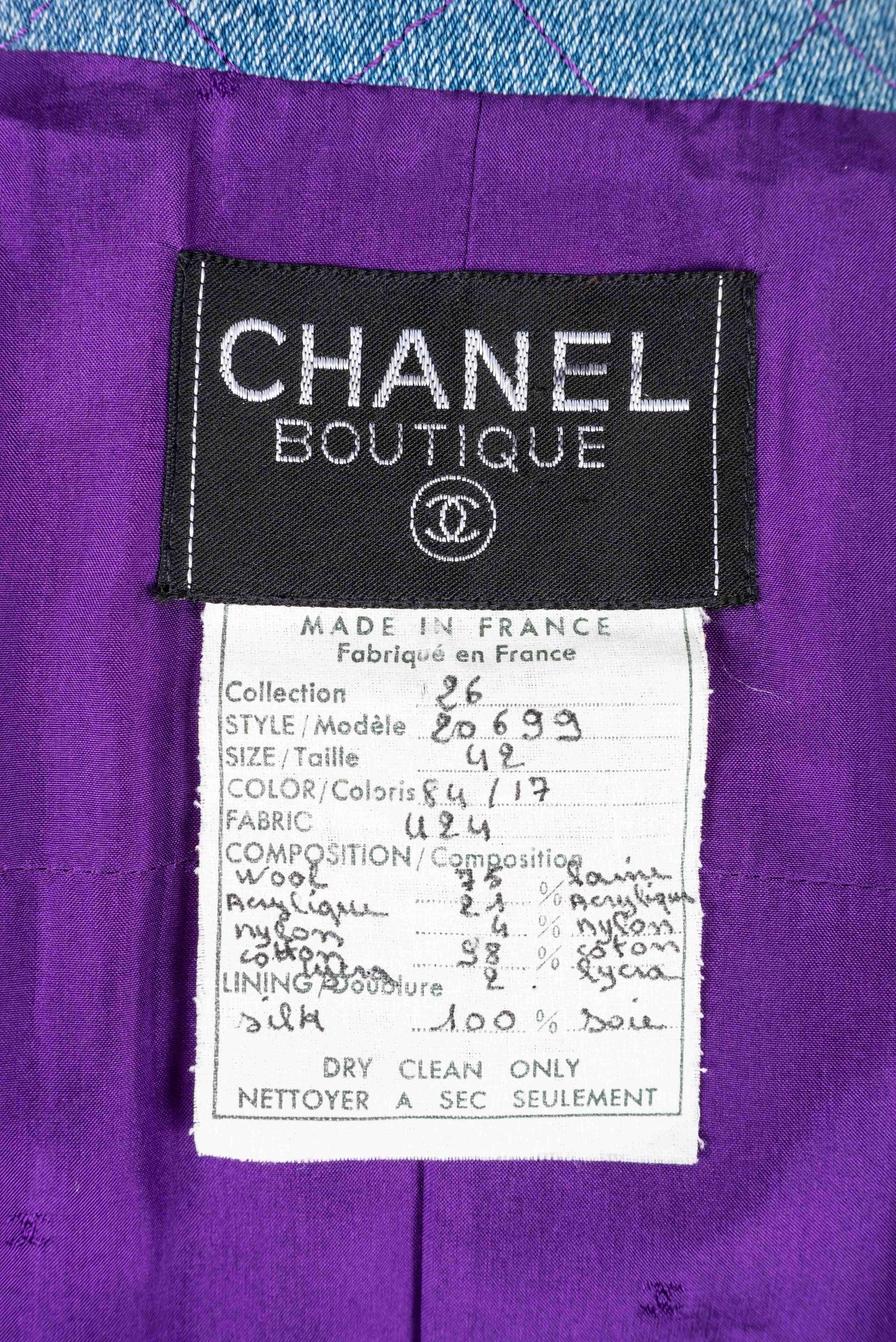Chanel Suit Composed of Skirt and Jacket, 1991 For Sale 4