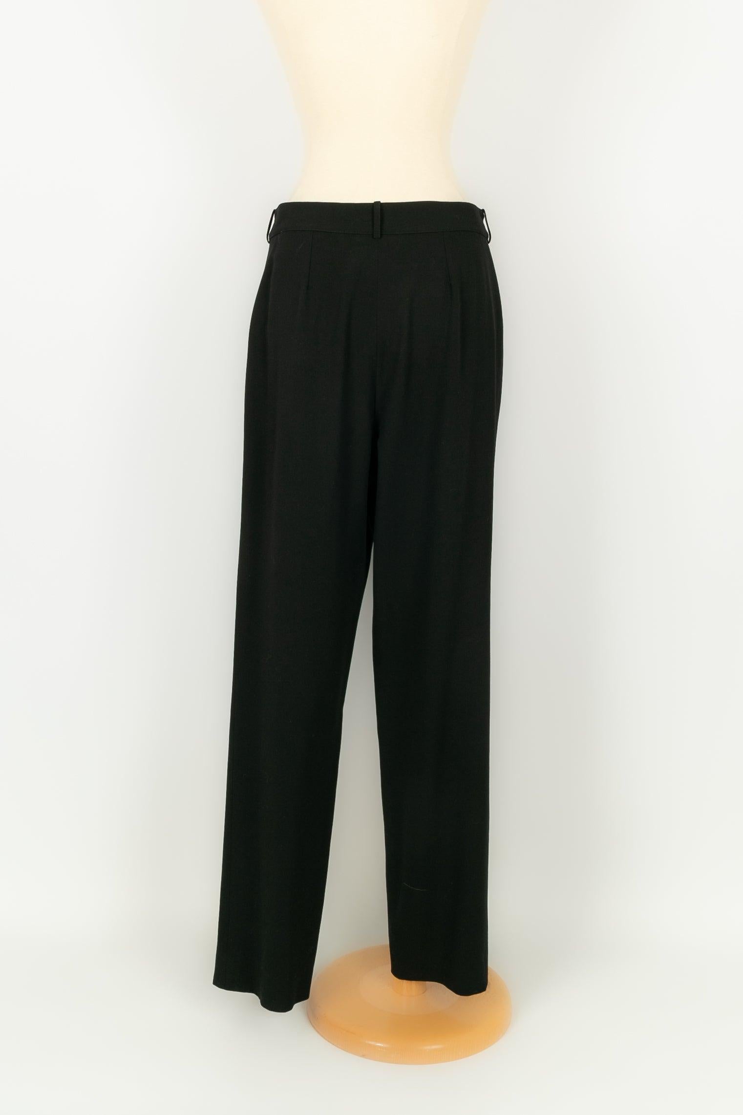 Chanel Suit Set of Jacket and Pants in Black Wool, 1997 For Sale 5