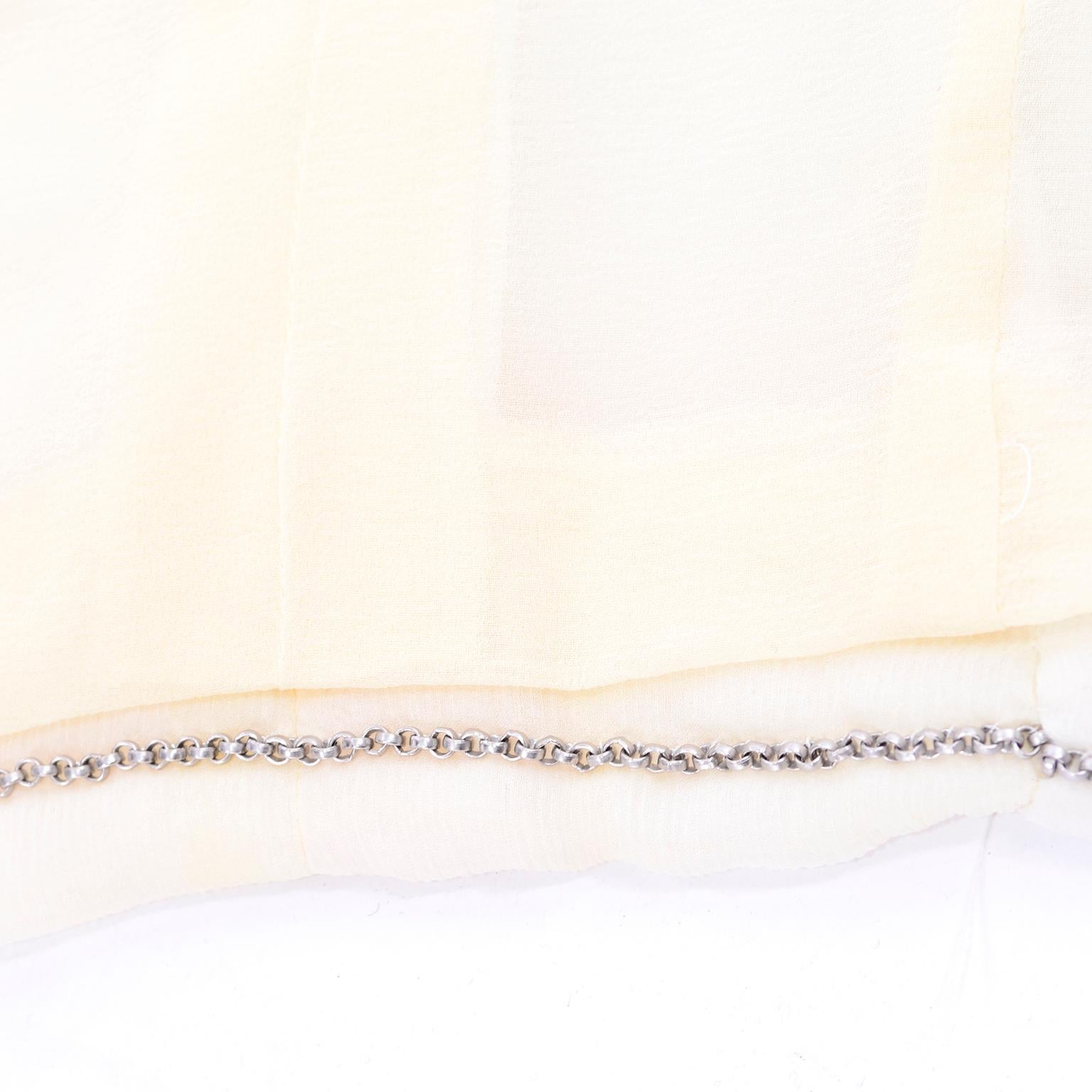 Chanel Suit With Skirt & Open Jacket in Ivory Pink & Yellow Pastel Ombre Silk 9