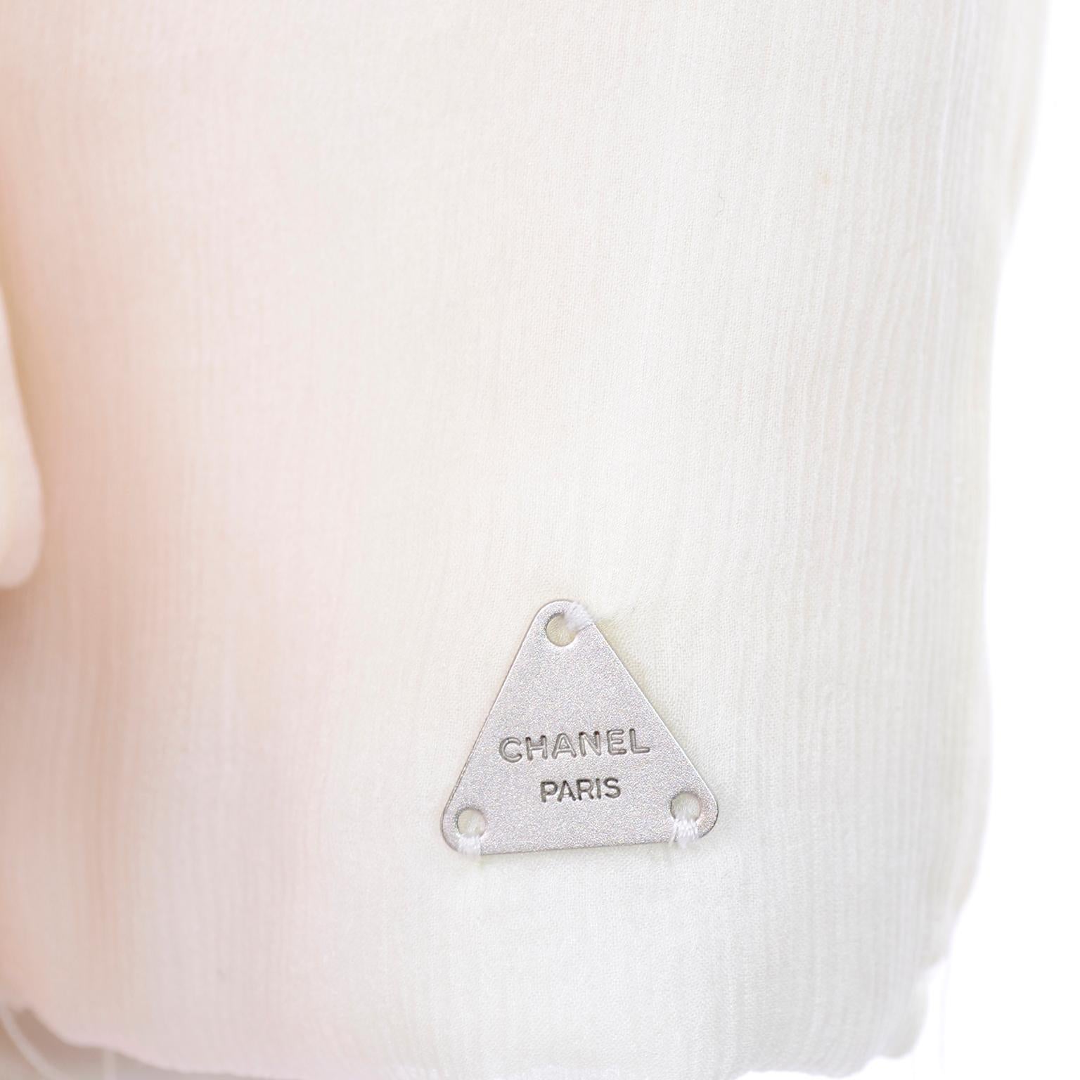 Chanel Suit With Skirt & Open Jacket in Ivory Pink & Yellow Pastel Ombre Silk 10