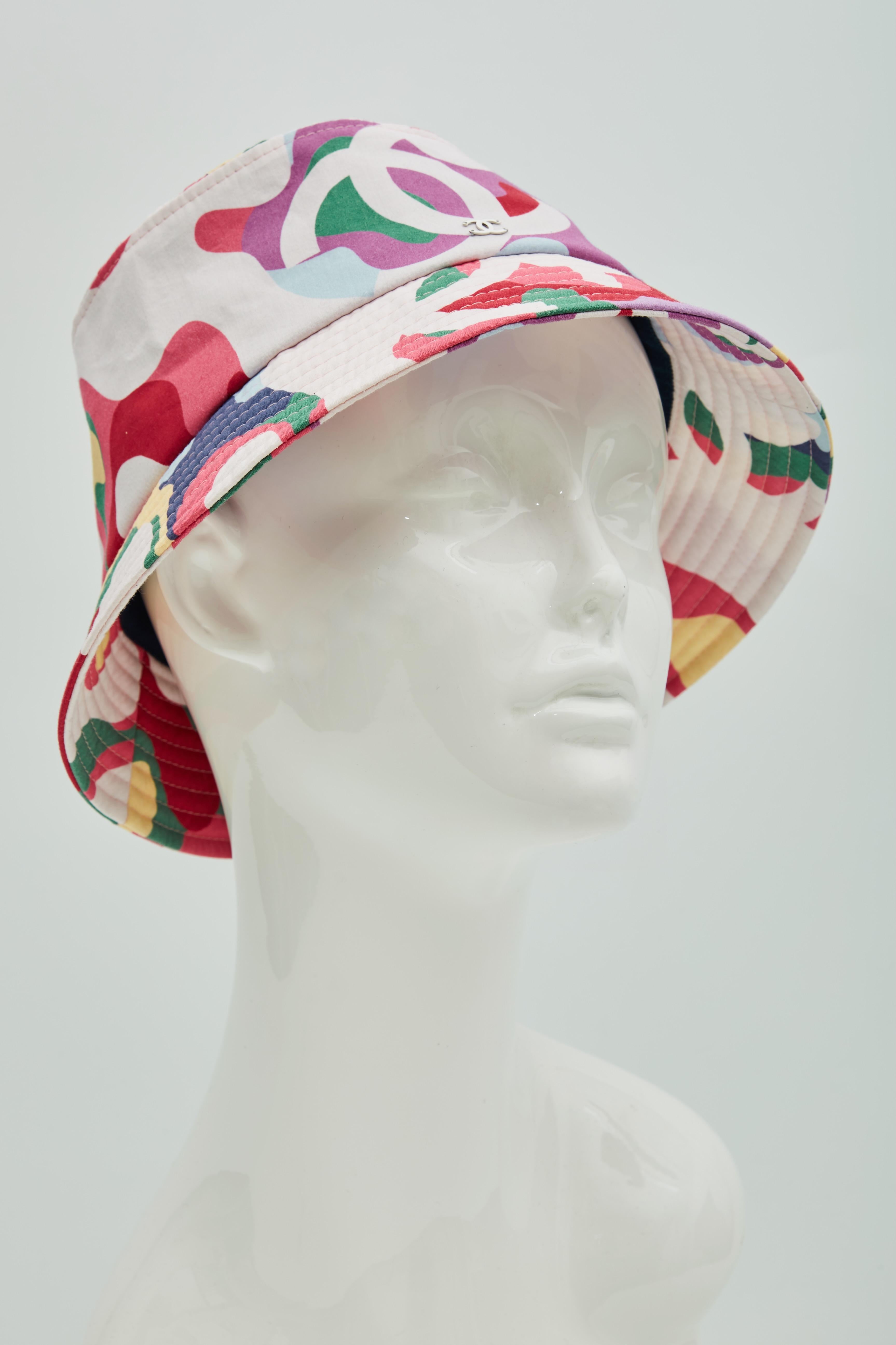 Gray Chanel Summer CC Camo Bucket Hat (2021)