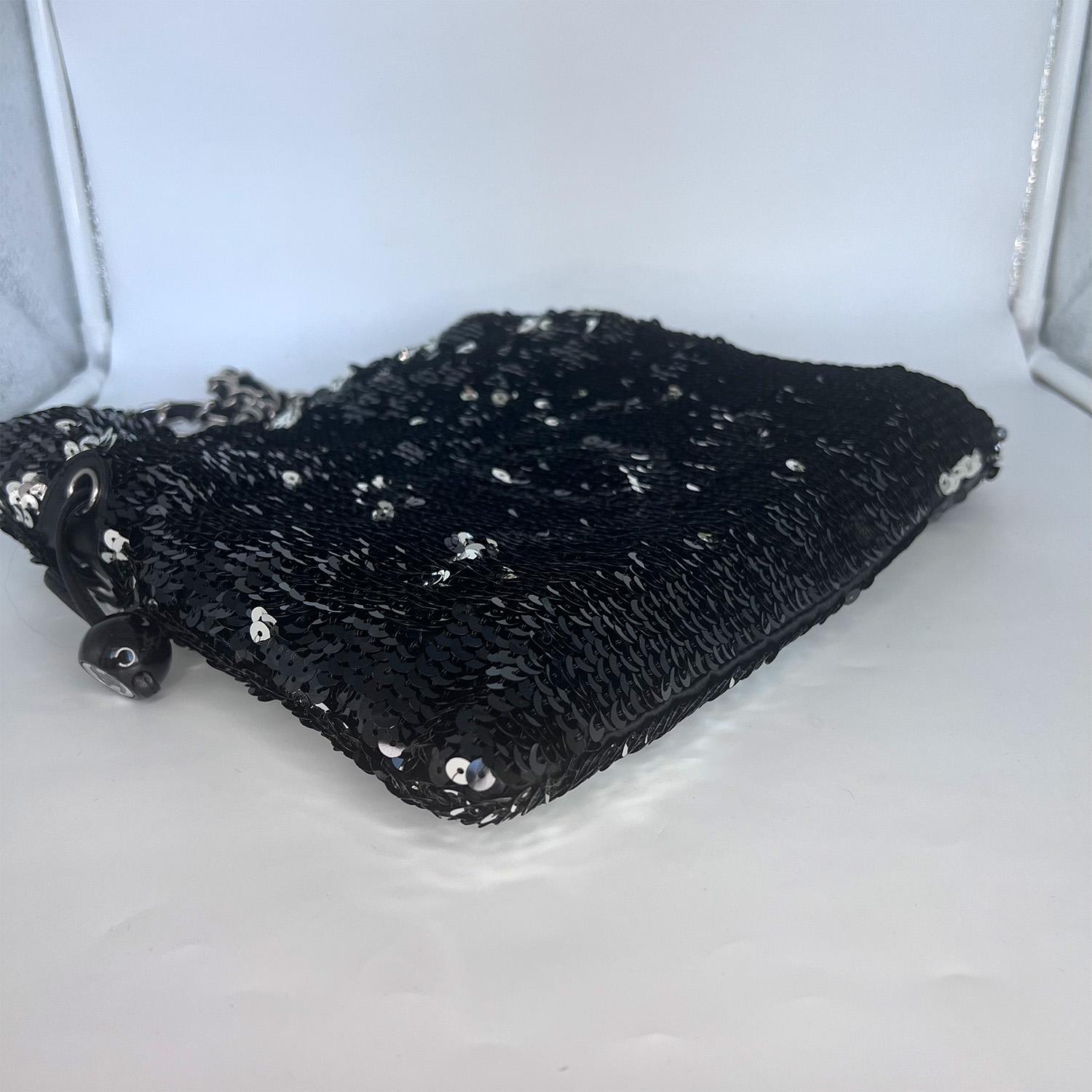 Chanel Summer Nights Sequin Drawstring Tote Small SHW For Sale 12