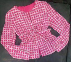 CHANEL Summer Pink White Lesage Tweed Jacket Blazer 2019