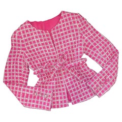 CHANEL Summer Pink White Lesage Tweed Jacket Blazer 2019