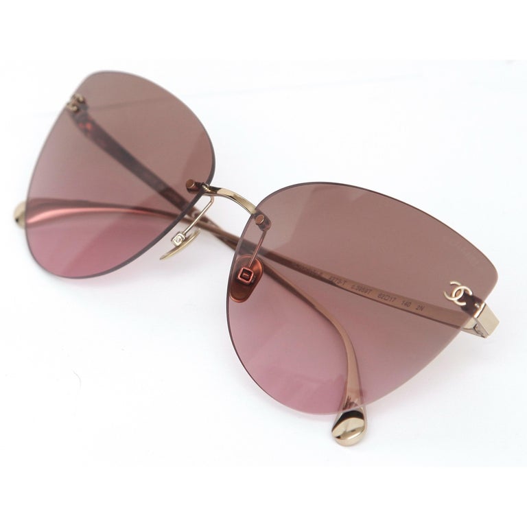 Chanel Rimless CC Sunglasses - Metallic Sunglasses, Accessories - CHA228887