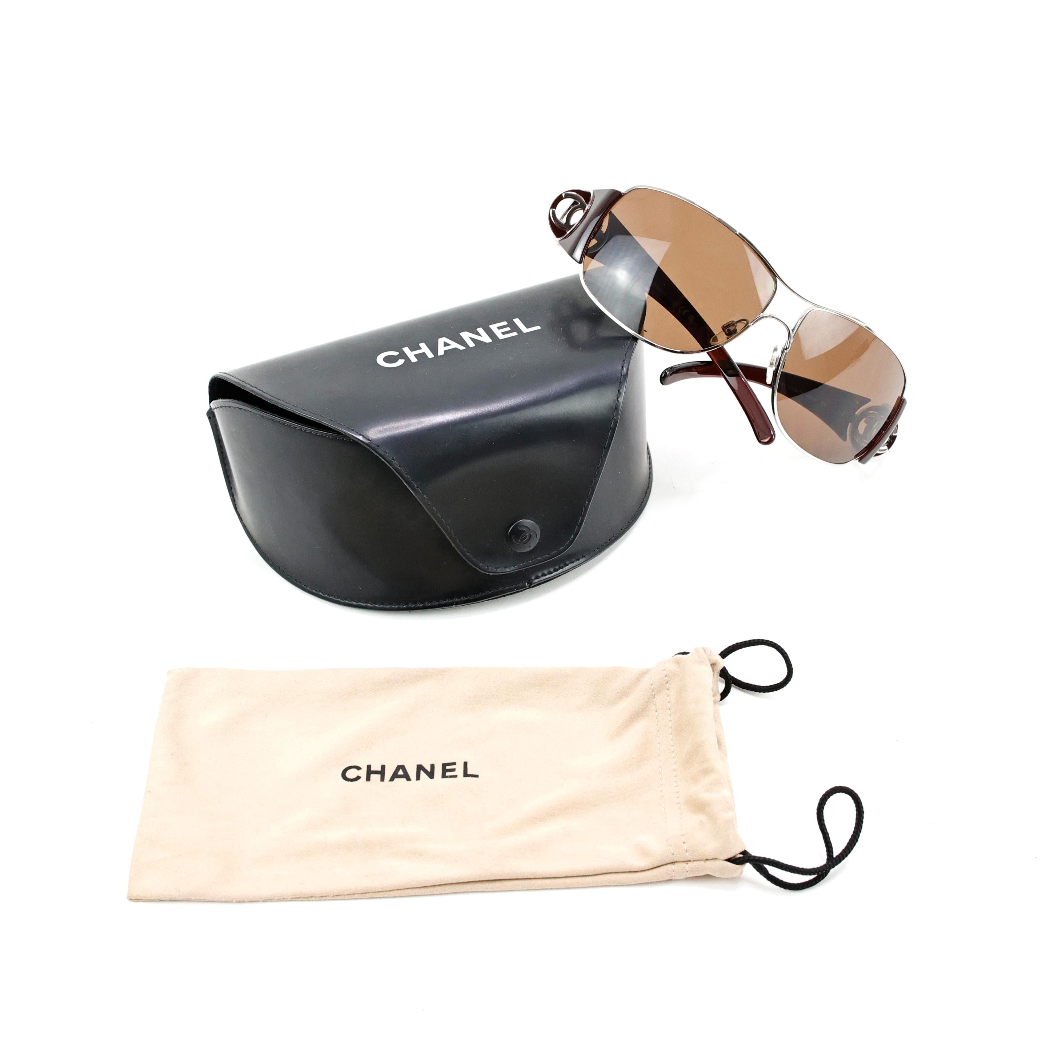 CHANEL サングラス ケース付き 4143 Chanel Sunglasses Mod CC 4143 round logo at 1stDibs