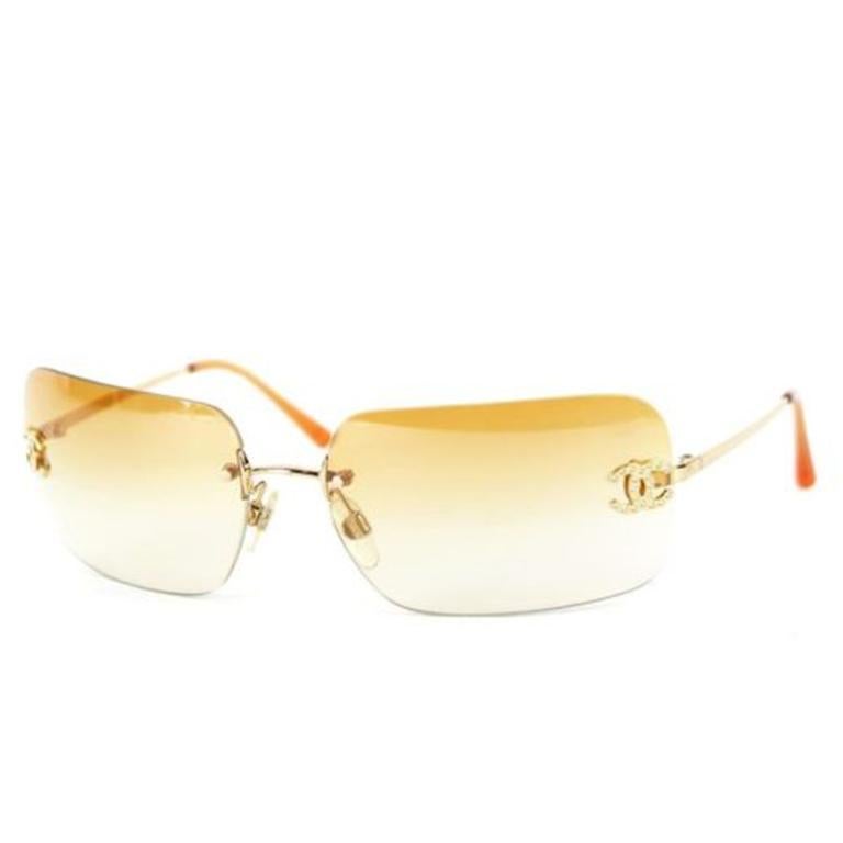 Chanel Sunglasses With Rhinestone CCs Y2K For Sale at 1stDibs