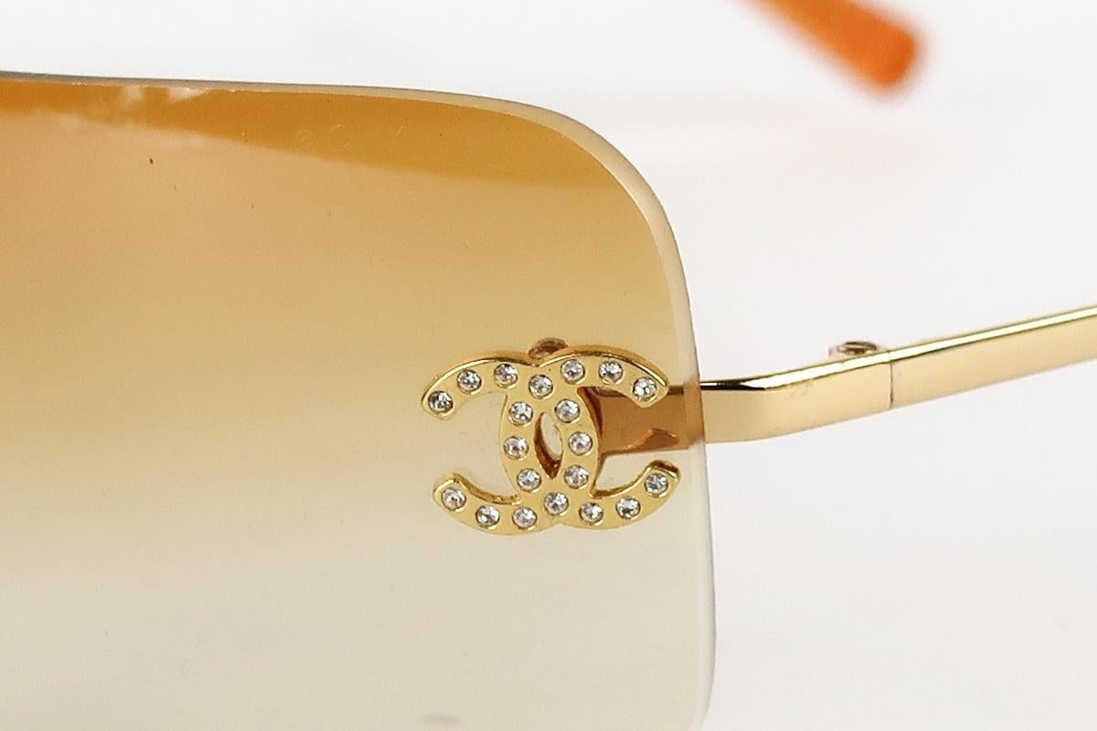 Women's or Men's Chanel Sunglasses with Rhinestone CCs For Sale