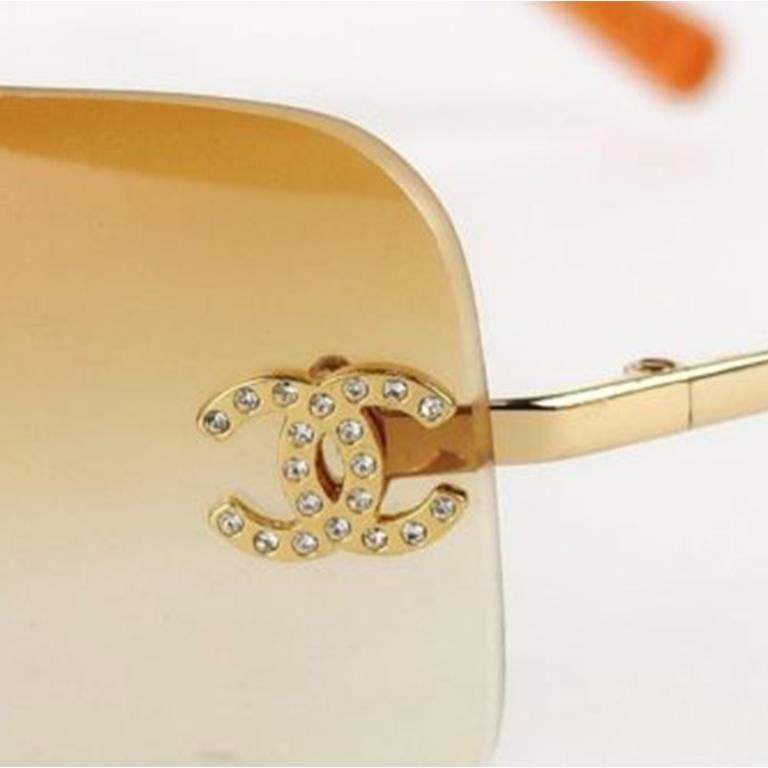 Chanel Sunglasses With Rhinestone CCs Y2K For Sale at 1stDibs | y2k ...