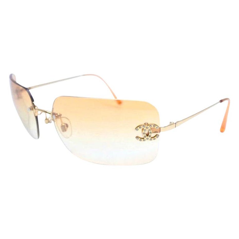 CHANEL, Accessories, Chanel 44b Rhinestone Cc Sunglasses