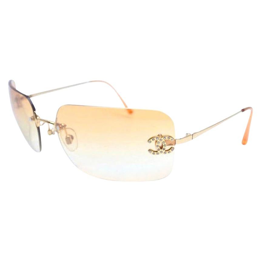 Chanel Sunglasses with Rhinestone CCs For Sale