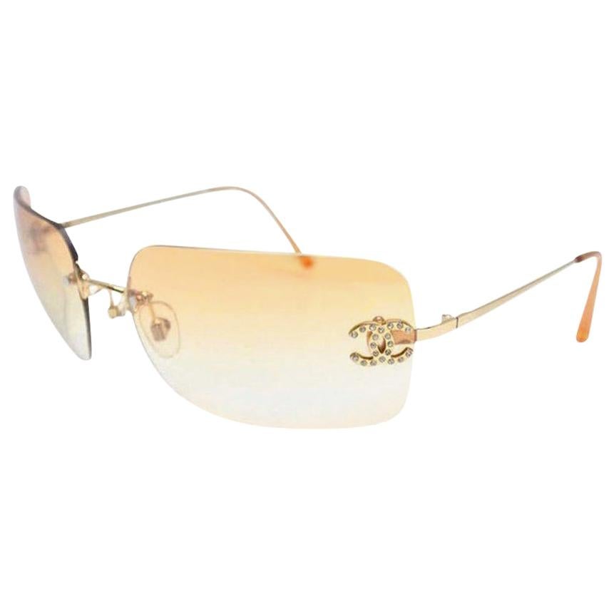 Chanel Sunglasses with Rhinestone CCs For Sale