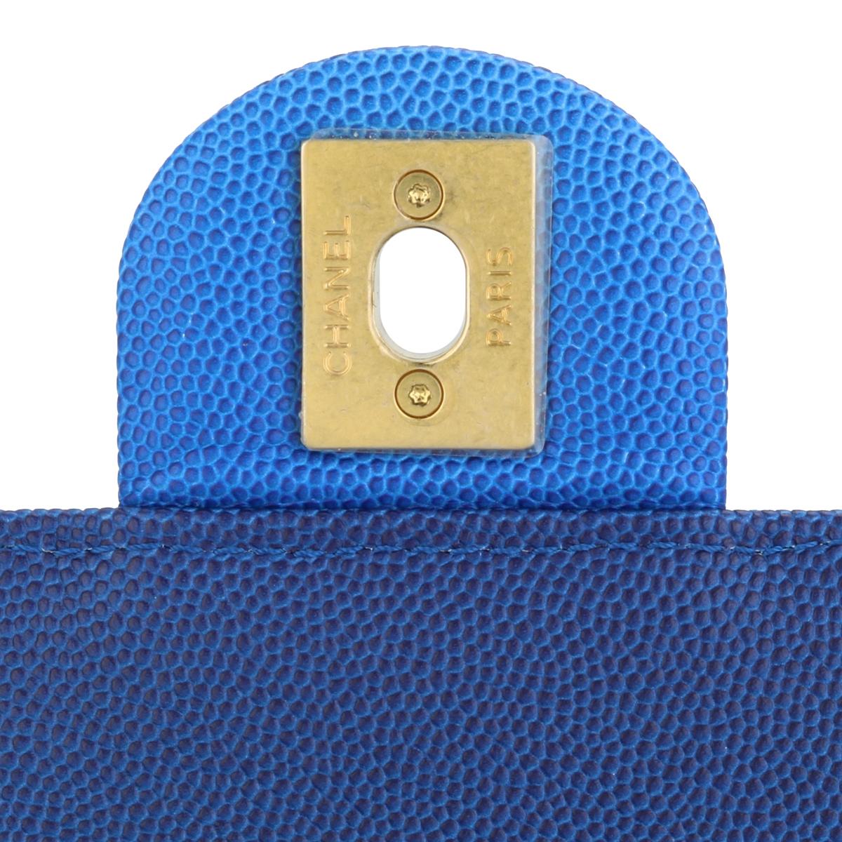 CHANEL Sunset On The Sea Flap Bag Blue Caviar with Brushed Gold Hardware 2019 For Sale 11