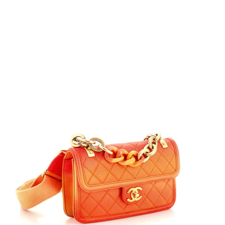 Chanel Blue Quilted Caviar Leather Sunset On The Sea Belt Bag Chanel