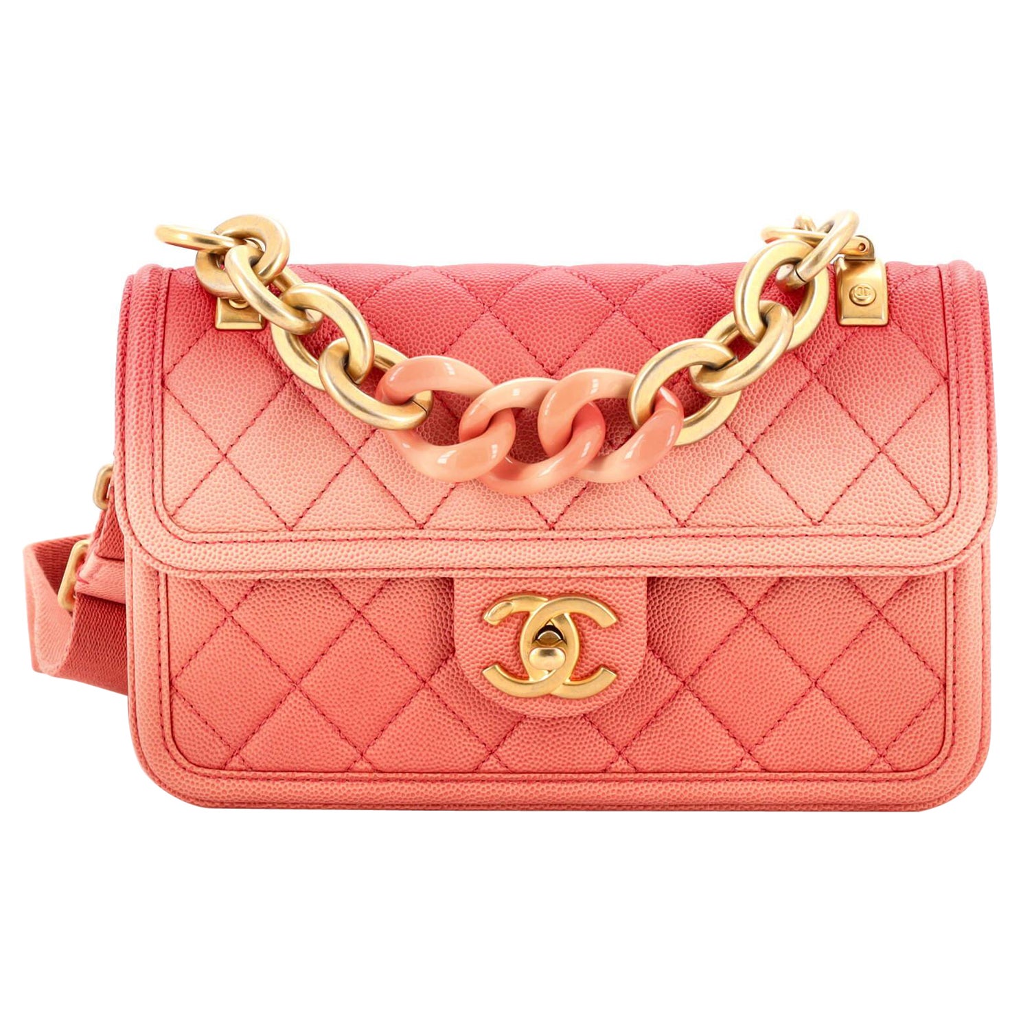 Chanel Sunset On The Sea Flap Bag Quilted Caviar Small For Sale