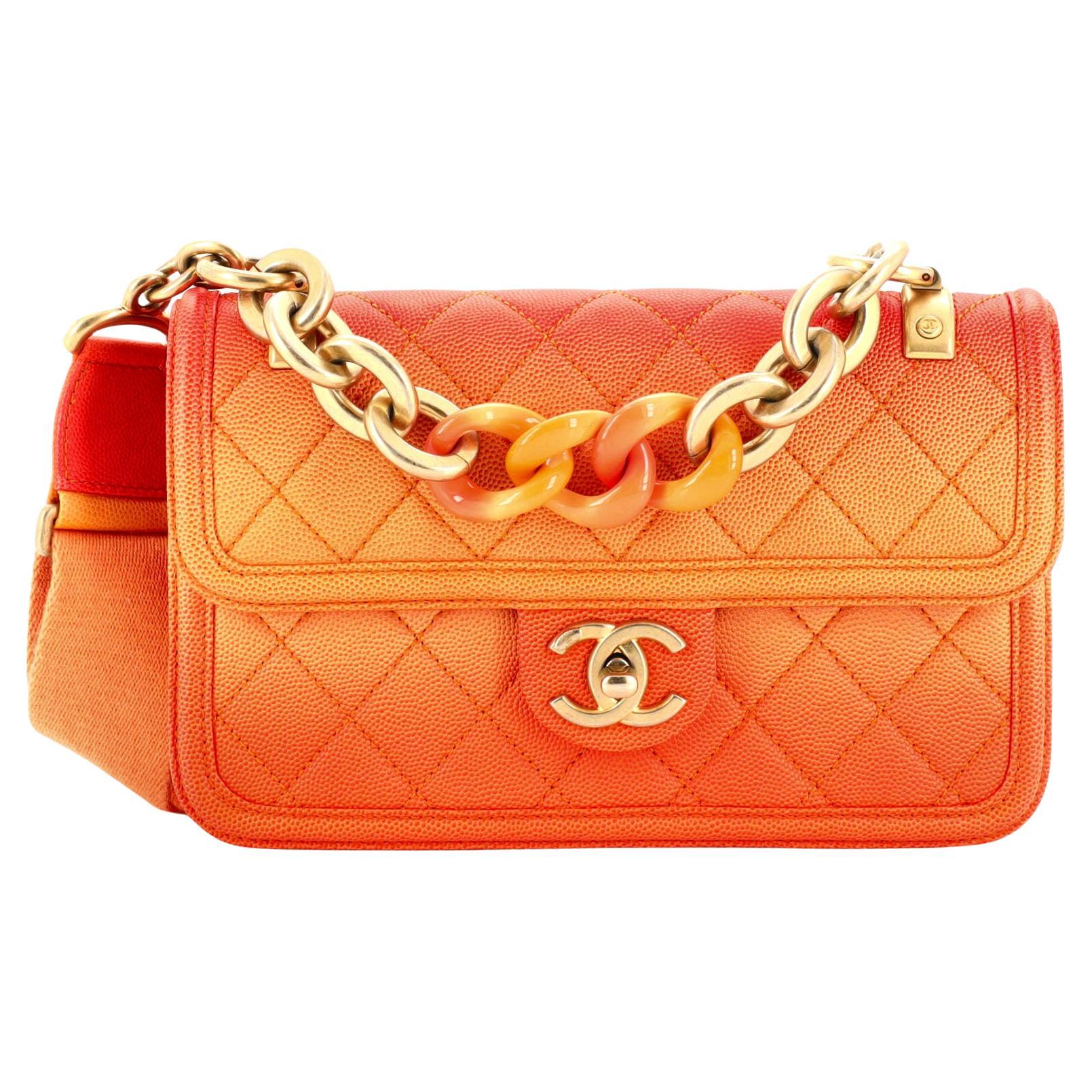 Chanel Sunset On The Sea Flap Bag Quilted Caviar Medium Pink