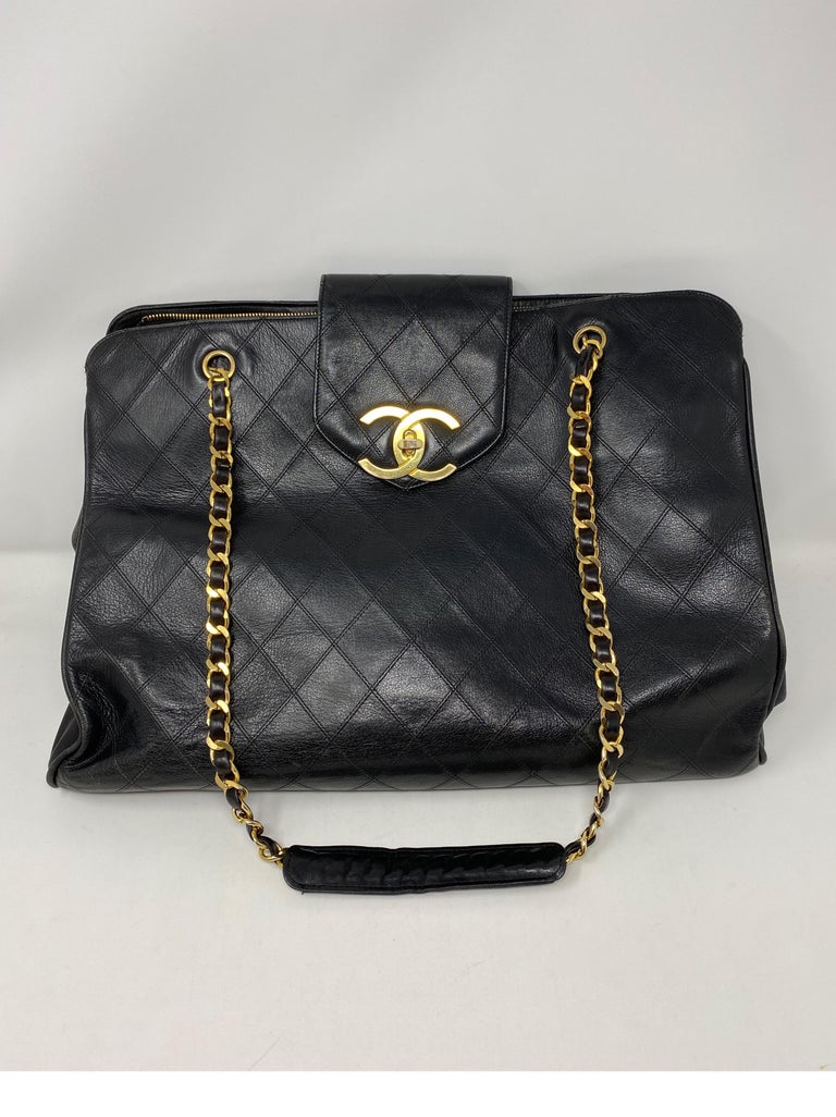 Chanel Vintage Black Quilted Lambskin CC Supermodel Weekender XL Tote Gold  Hardware, 1989-1991 Available For Immediate Sale At Sotheby's