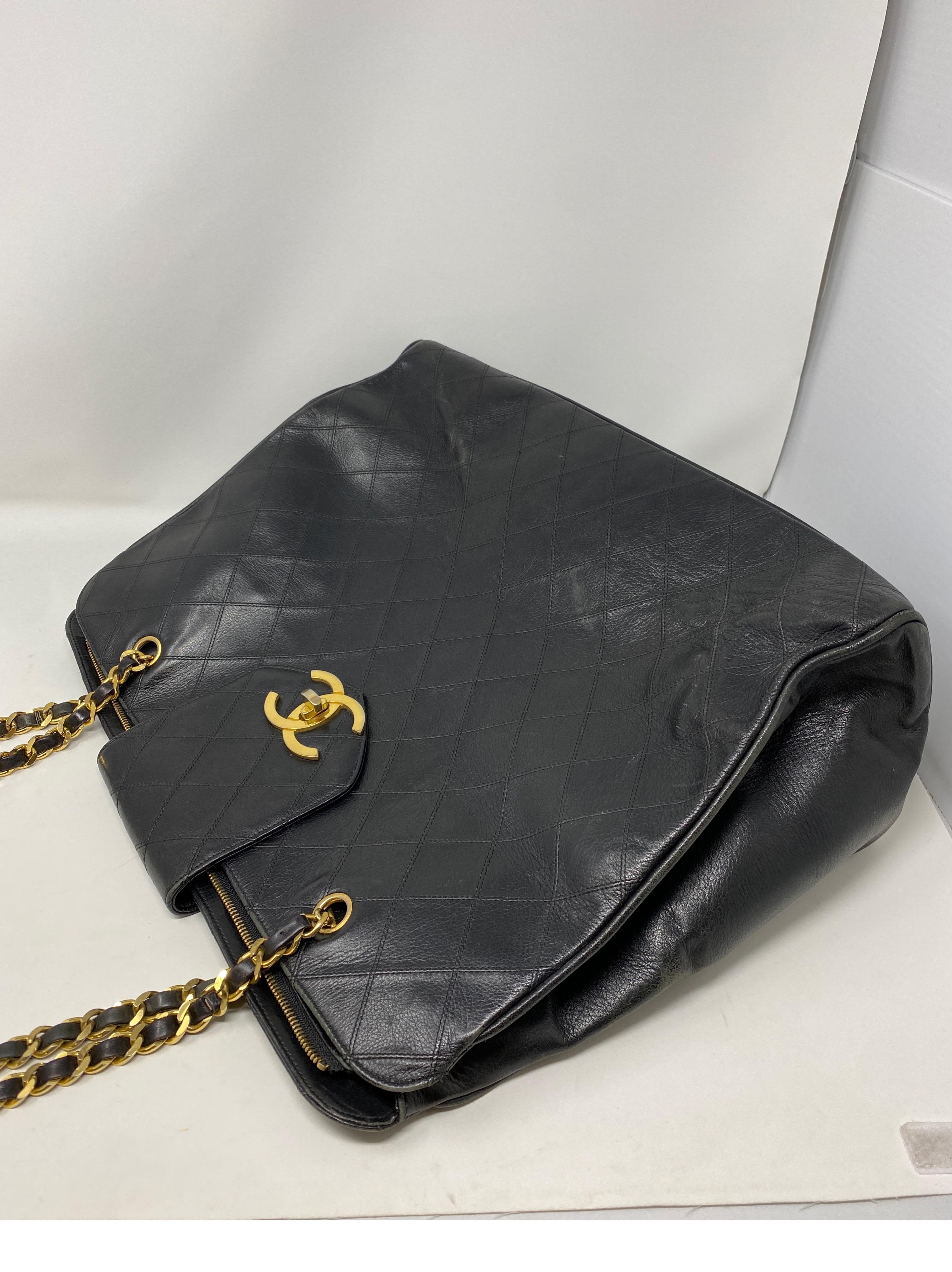 Chanel Super Model Tote Bag. Vintage Chanel with gold hardware. Collector's piece. Gorgeous leather bag. Iconic style by the house of Chanel. A celebrity favorite. Add this to your vintage collection. Serial number is inside the bag. Guaranteed