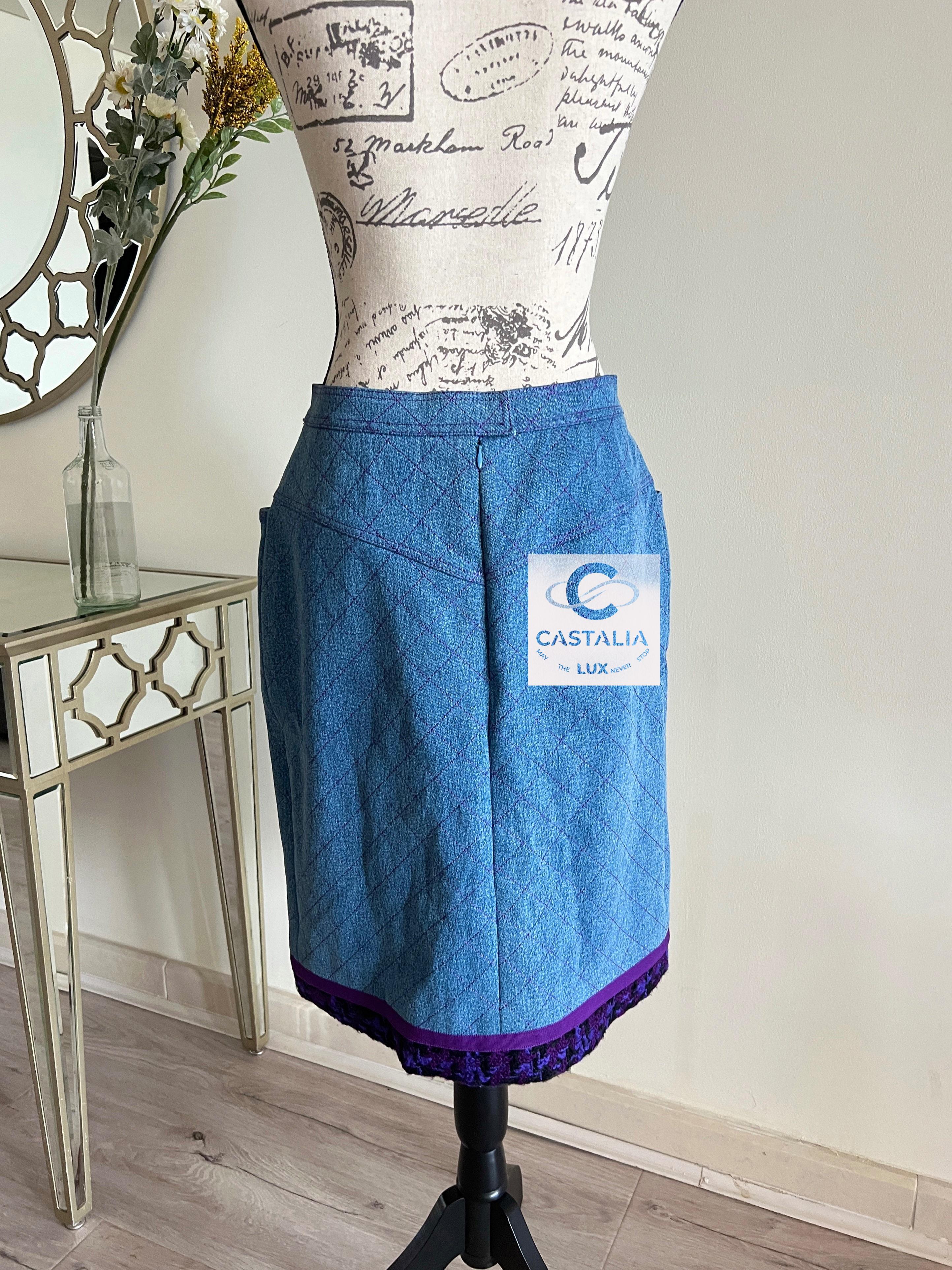 Chanel Super rare costume Supermodels 1991 en tweed et jean 44 FR 11