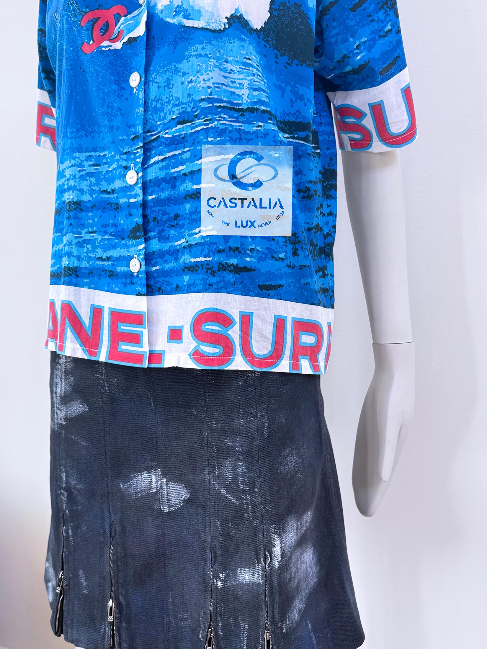 Chanel Super Rare 2002 CC Logo Surf Shirt 36 FR 5
