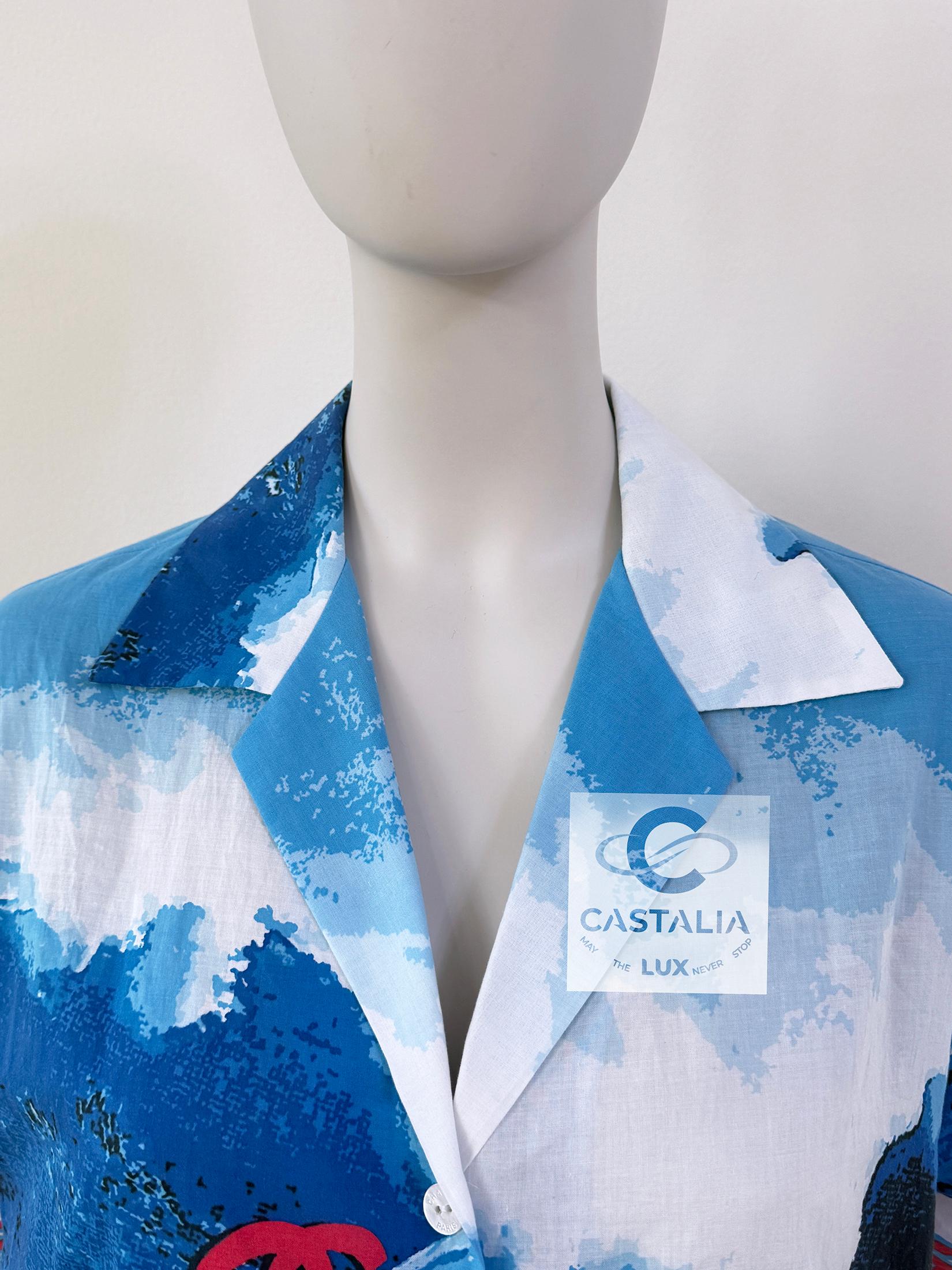 Chanel Super Rare 2002 CC Logo Surf Shirt 36 FR 6
