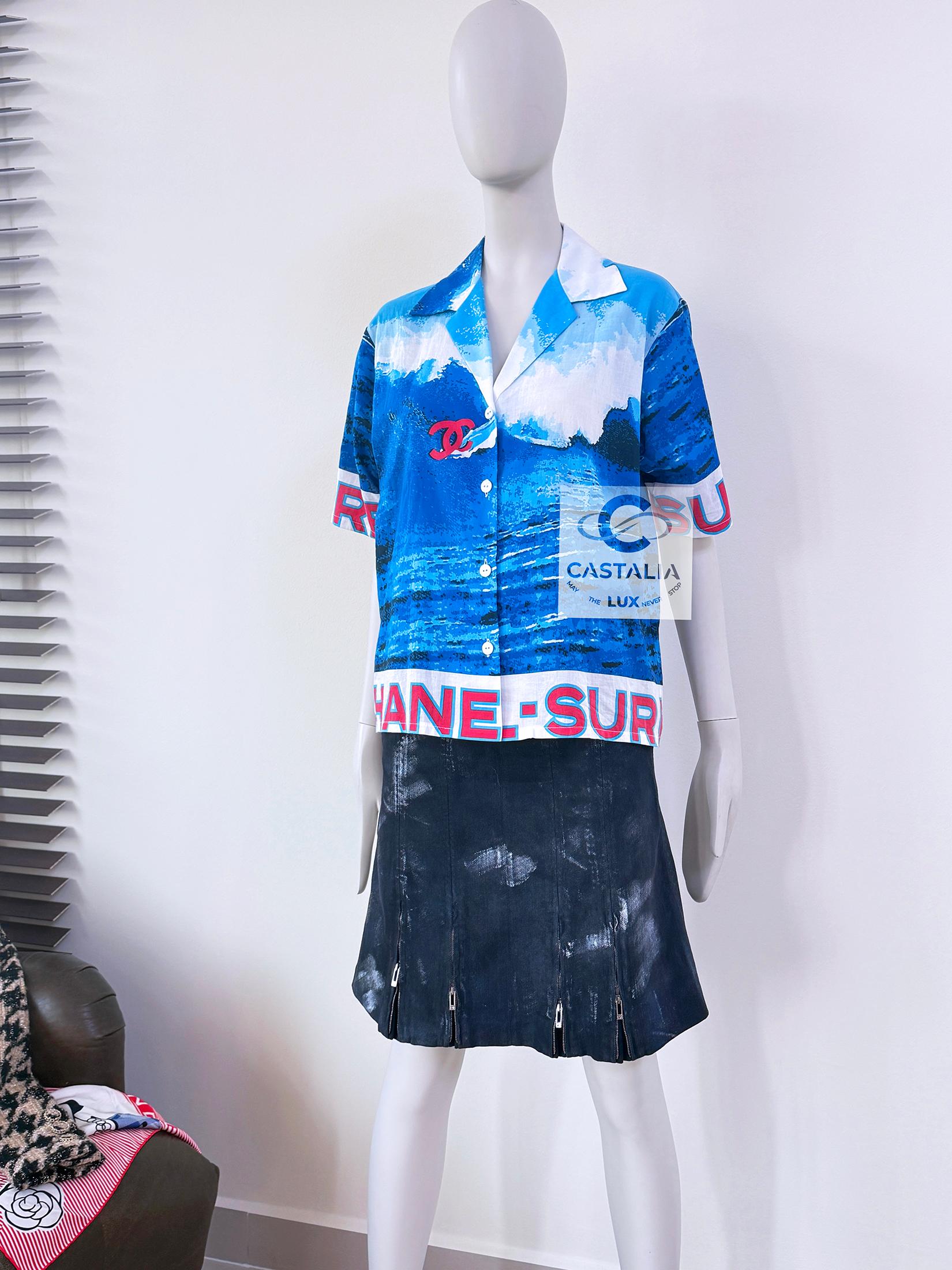 Chanel Super Rare 2002 CC Logo Surf Shirt 36 FR 7
