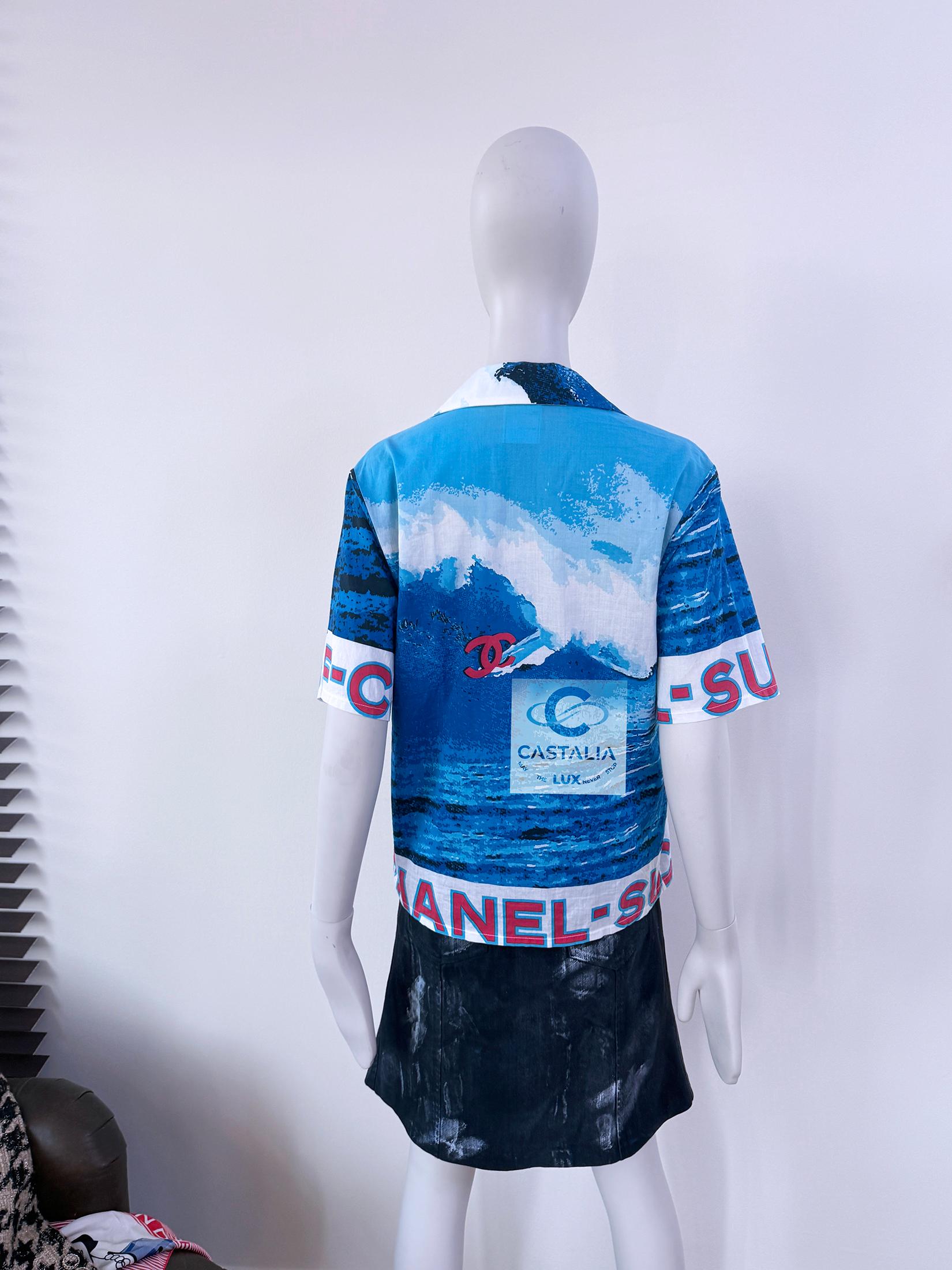 Chanel Super Rare 2002 CC Logo Surf Shirt 36 FR 8