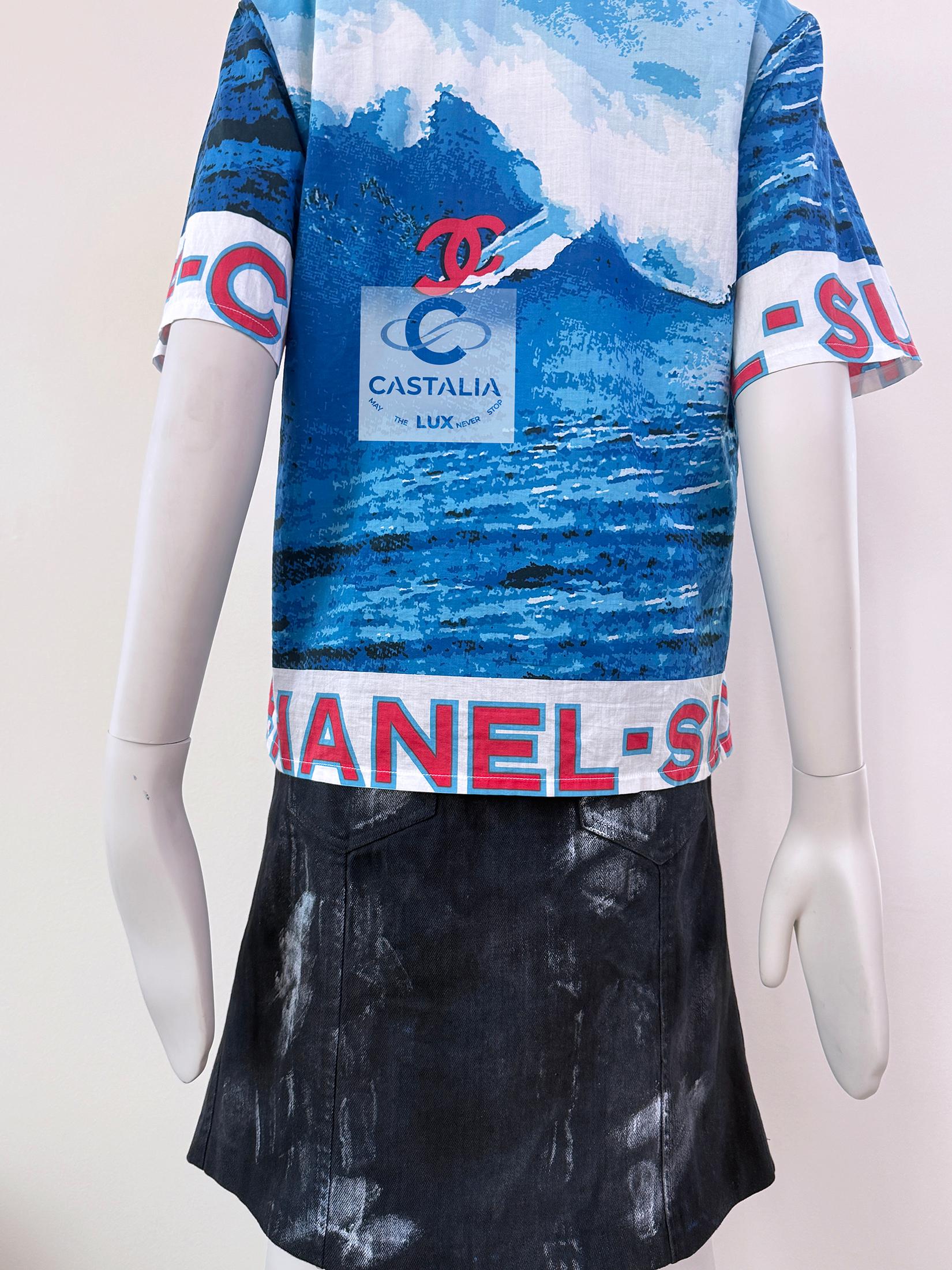 Chanel Super Rare 2002 CC Logo Surf Shirt 36 FR 9