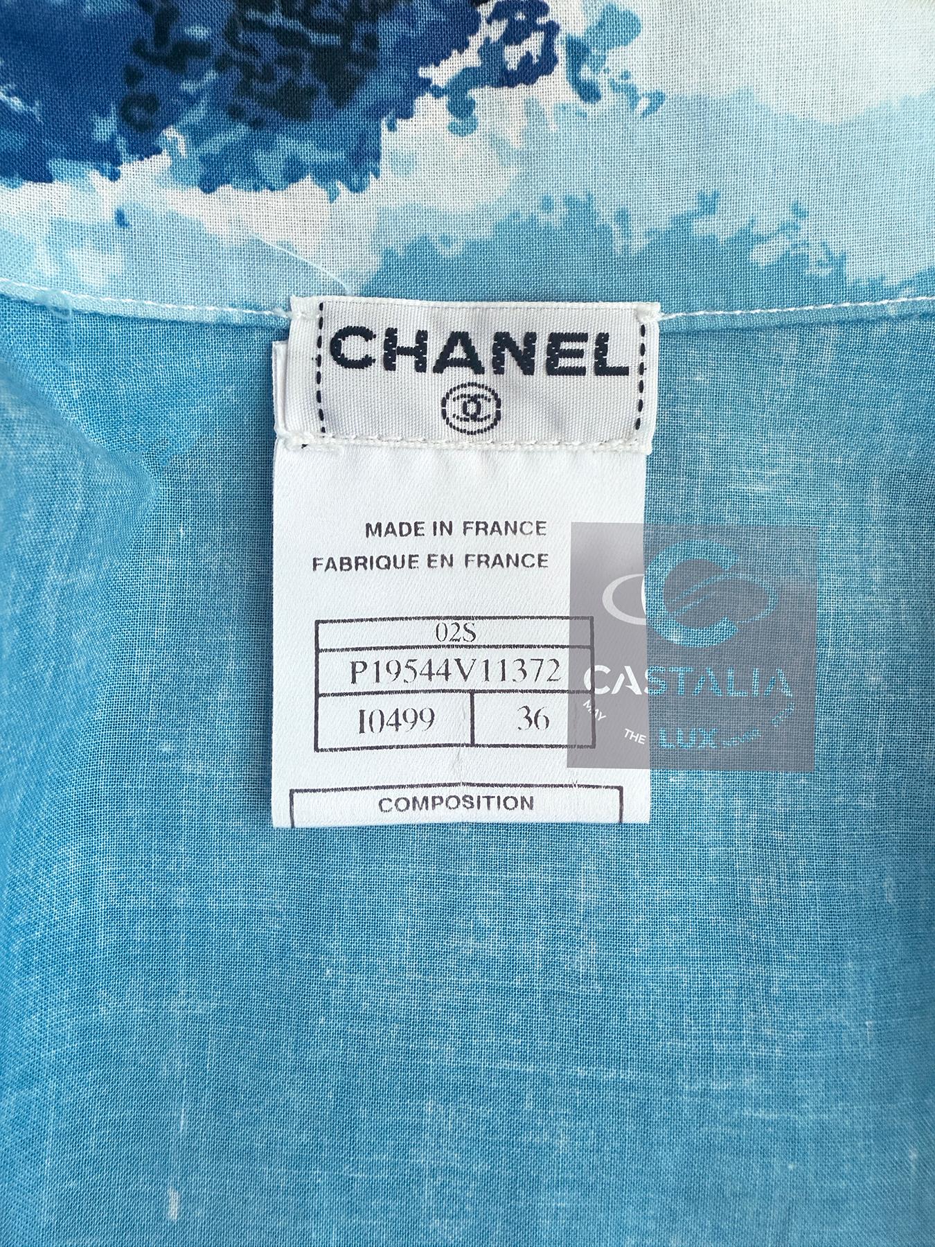 Chanel Super Rare 2002 CC Logo Surf Shirt 36 FR 10