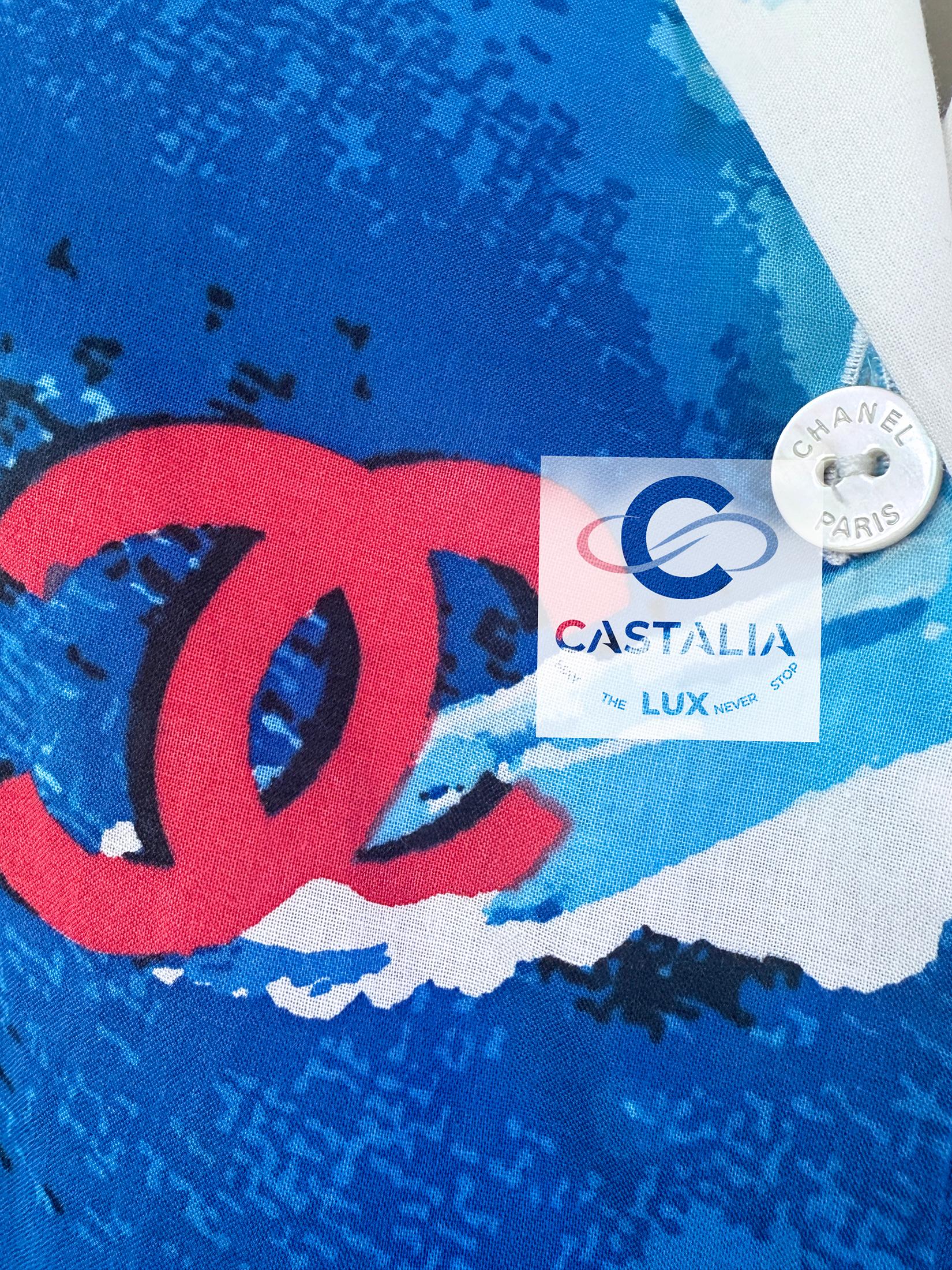Chanel Super Rare 2002 CC Logo Surf Shirt 36 FR 1