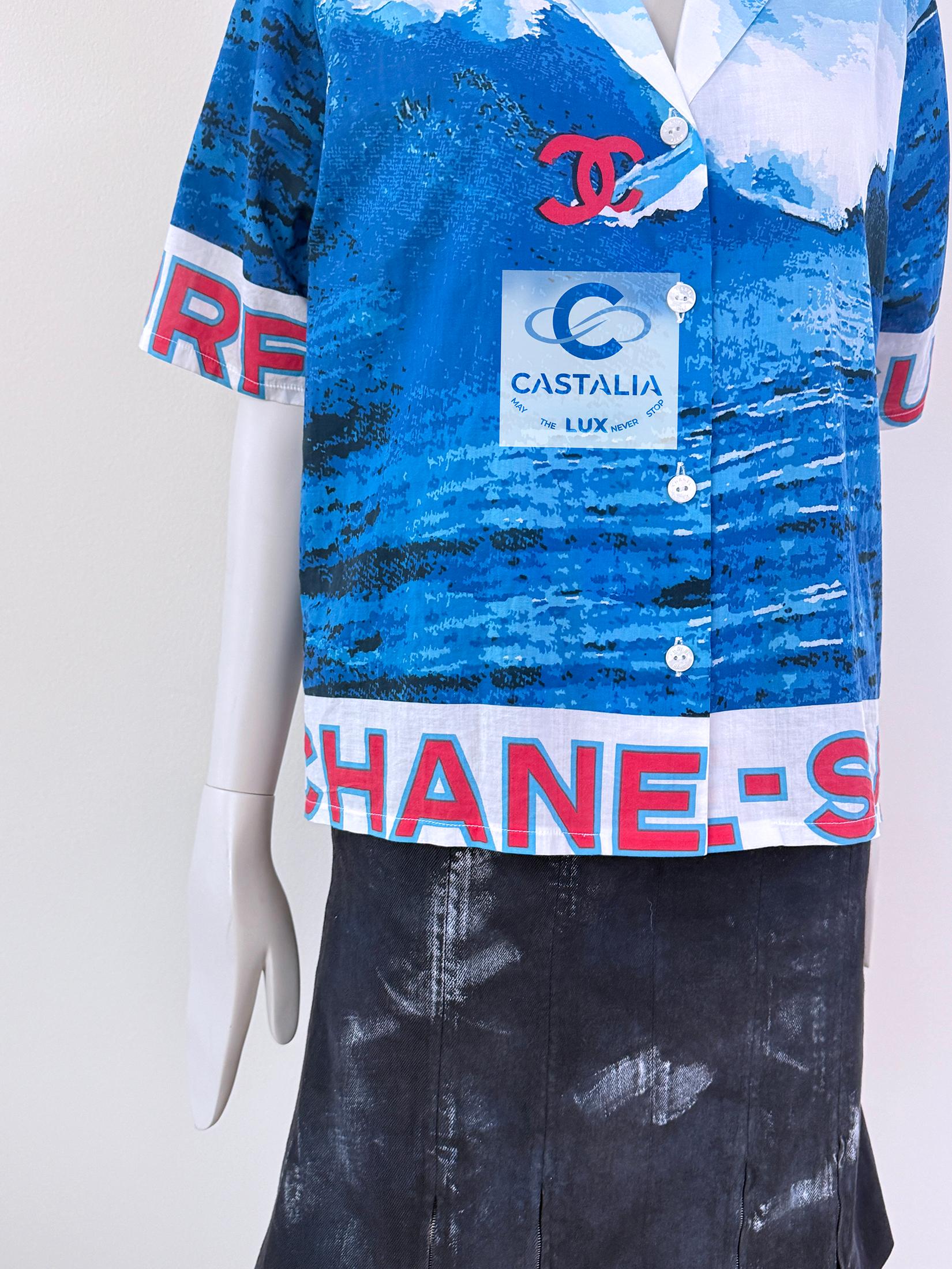 Chanel Super Rare 2002 CC Logo Surf Shirt 36 FR 3