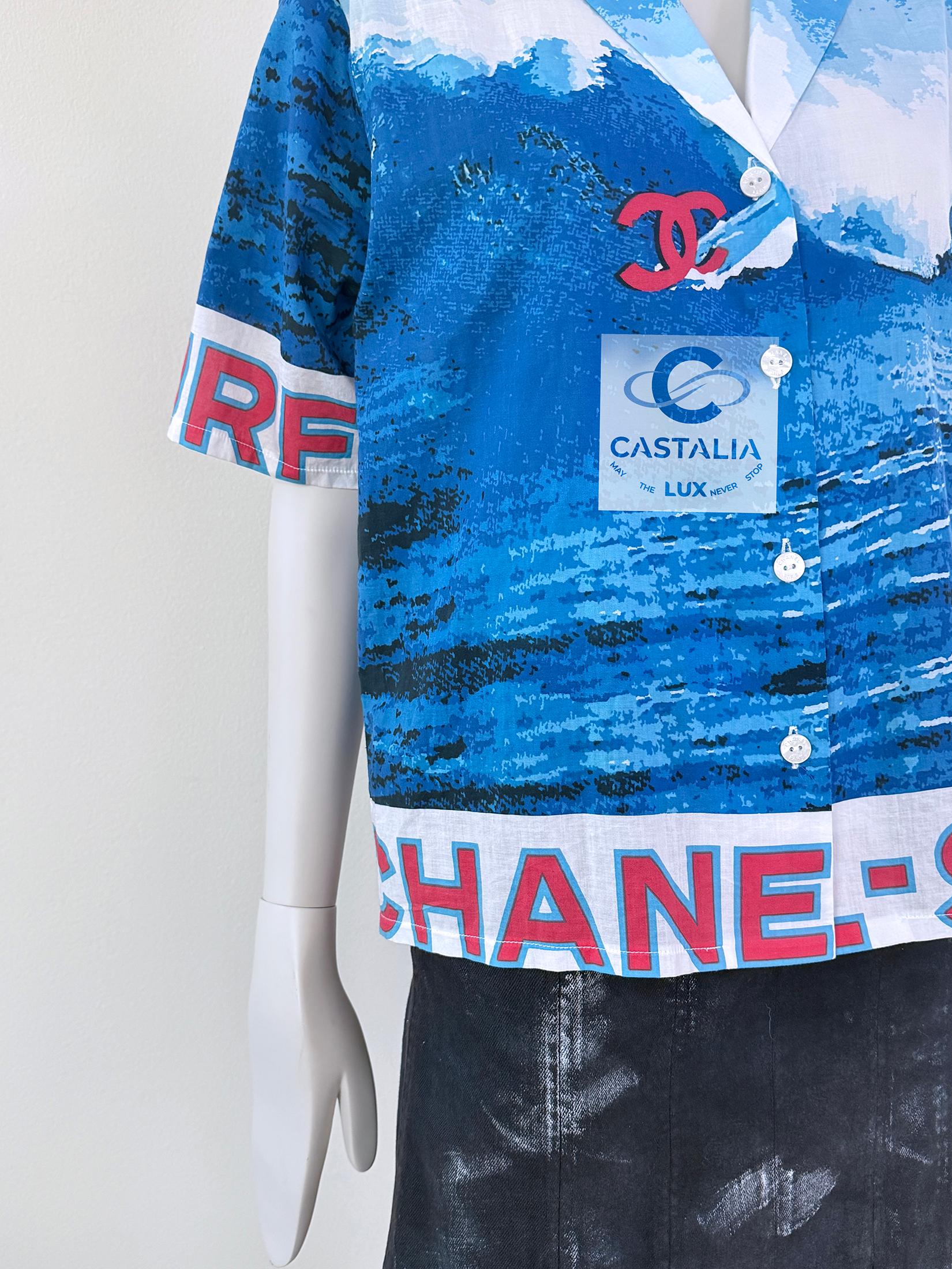 Chanel Super Rare 2002 CC Logo Surf Shirt 36 FR 4