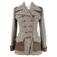 Chanel Super Rare 64-K Gold Buttons Tweed Jacket