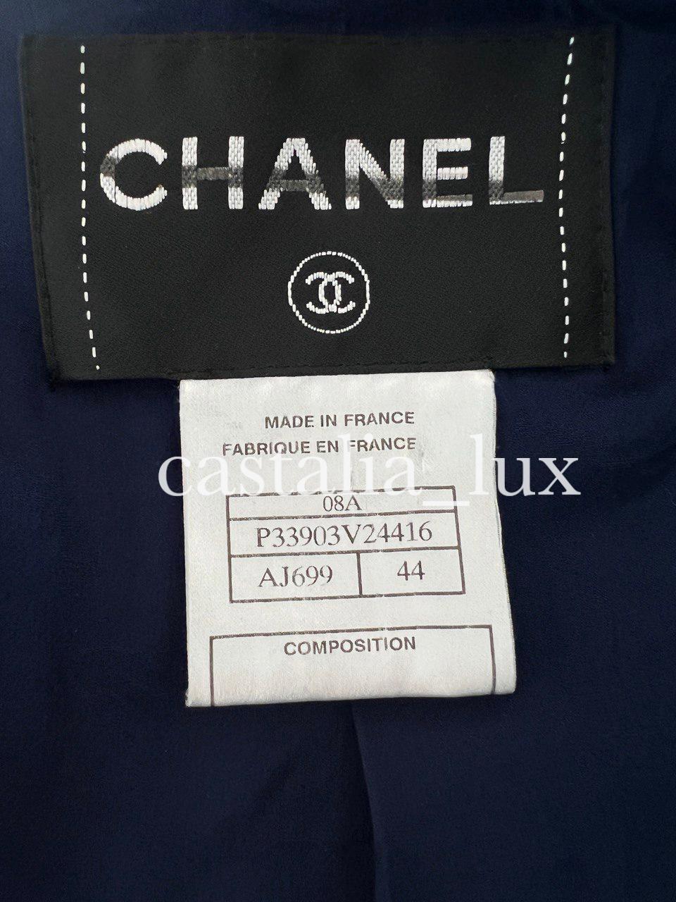 Chanel Imperméable à ceinture très rare en velours bleu royal 6